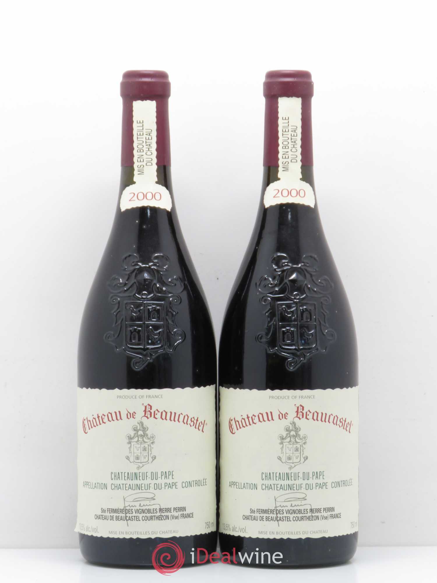 Châteauneuf-du-Pape Château de Beaucastel Famille Perrin 2000 - Lot de 2 bouteilles - 0