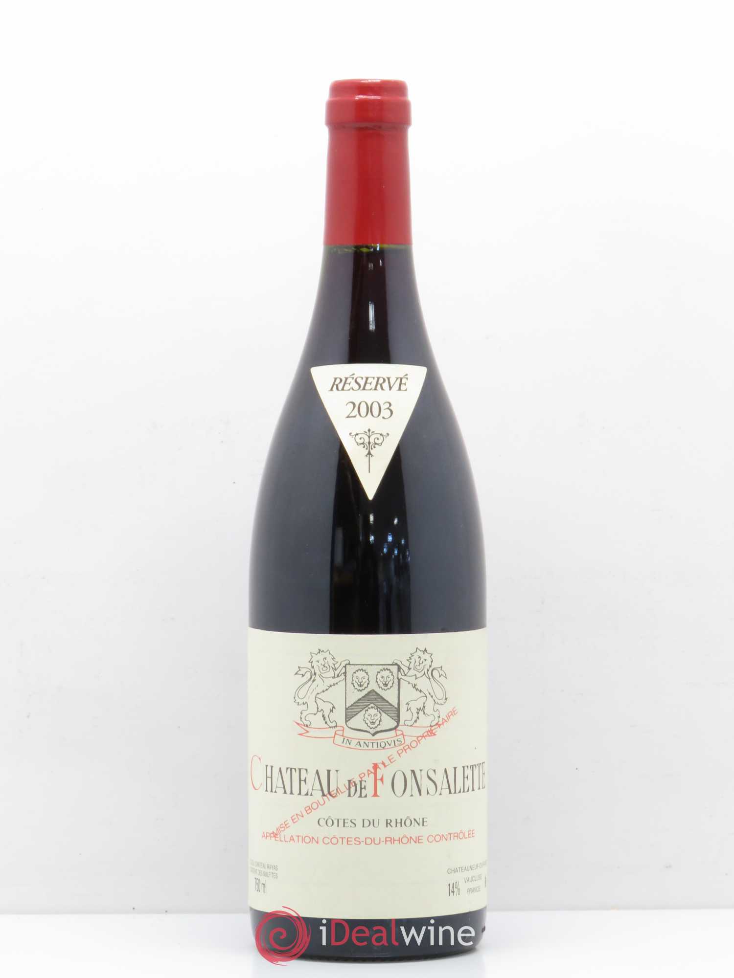 Côtes-du-Rhône Château de Fonsalette Emmanuel Reynaud 2003 - Lot de 1 bouteille - 0