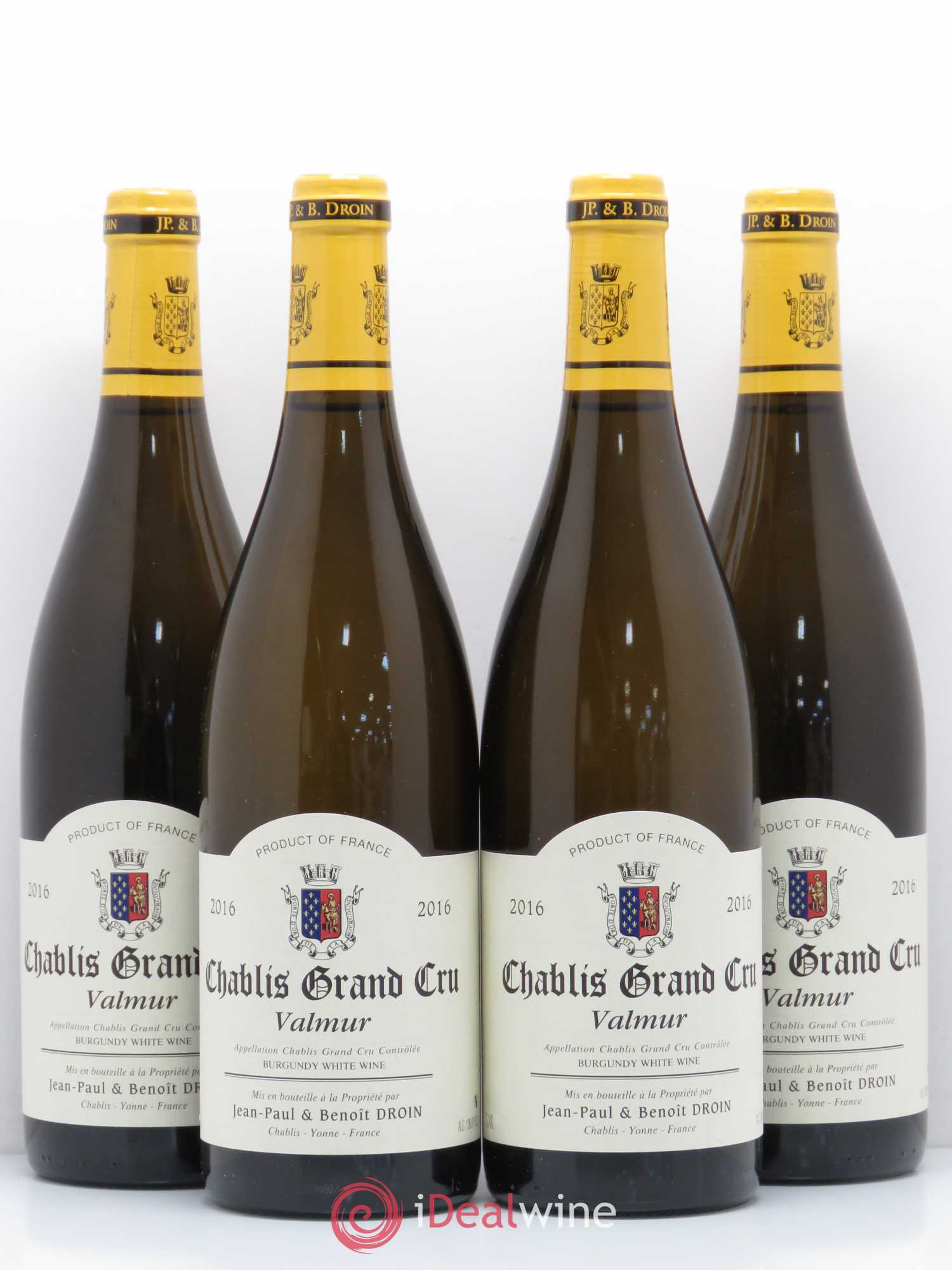 Chablis Grand Cru Valmur Jean-Paul & Benoît Droin (Domaine) 2016 - Lot de 4 bouteilles - 0