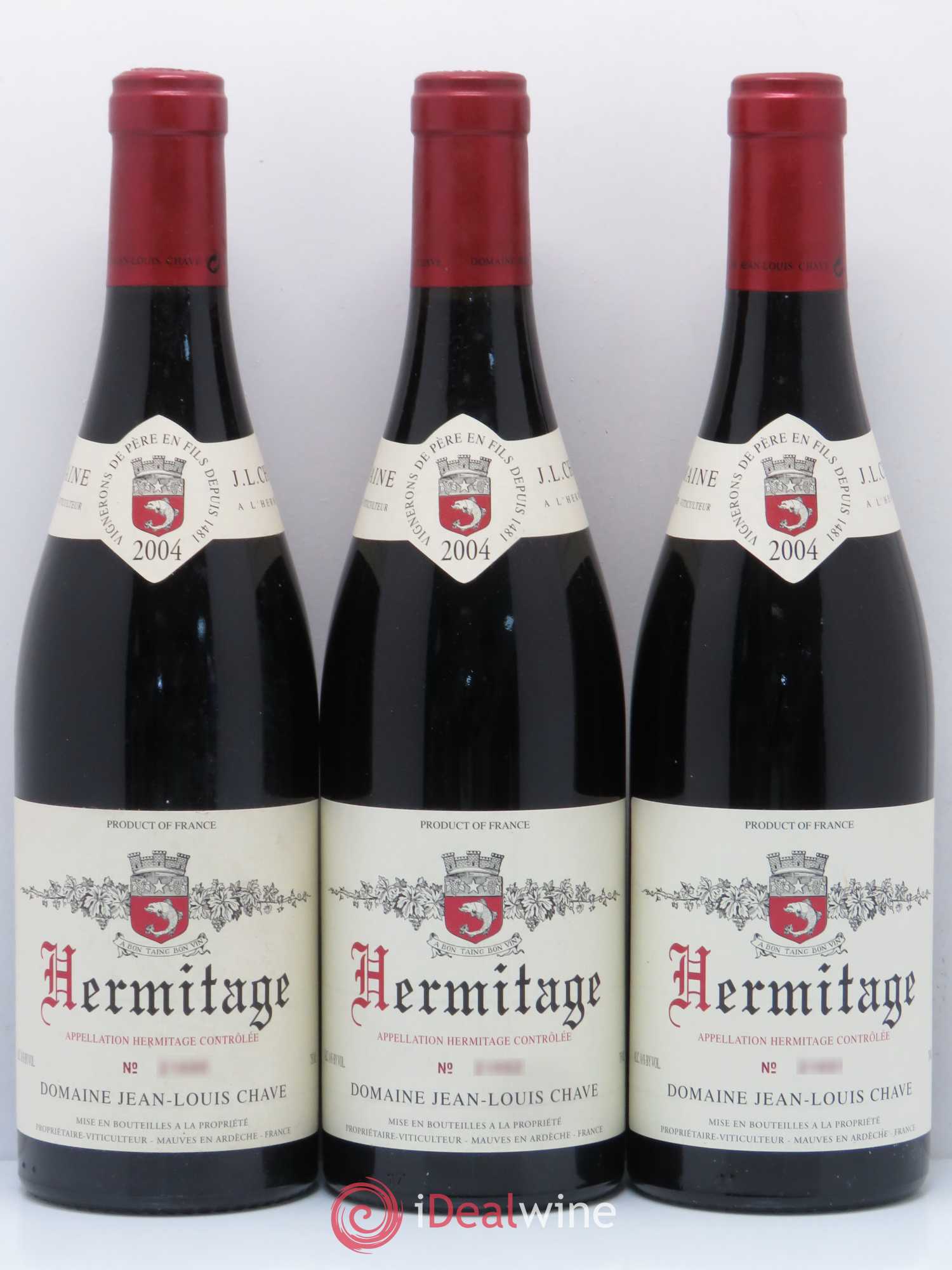 Hermitage Jean-Louis Chave 2004 - Lot de 3 bouteilles - 0