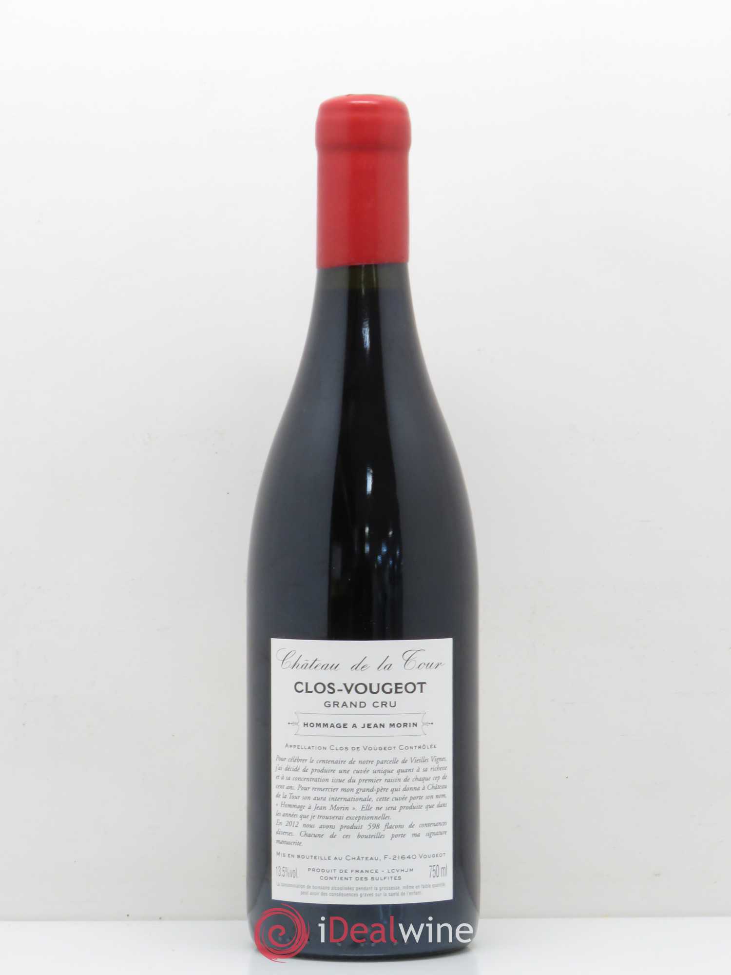 Clos de Vougeot Grand Cru Château de La Tour Hommage à Jean Morin 2012 - Lot de 1 bouteille - 1