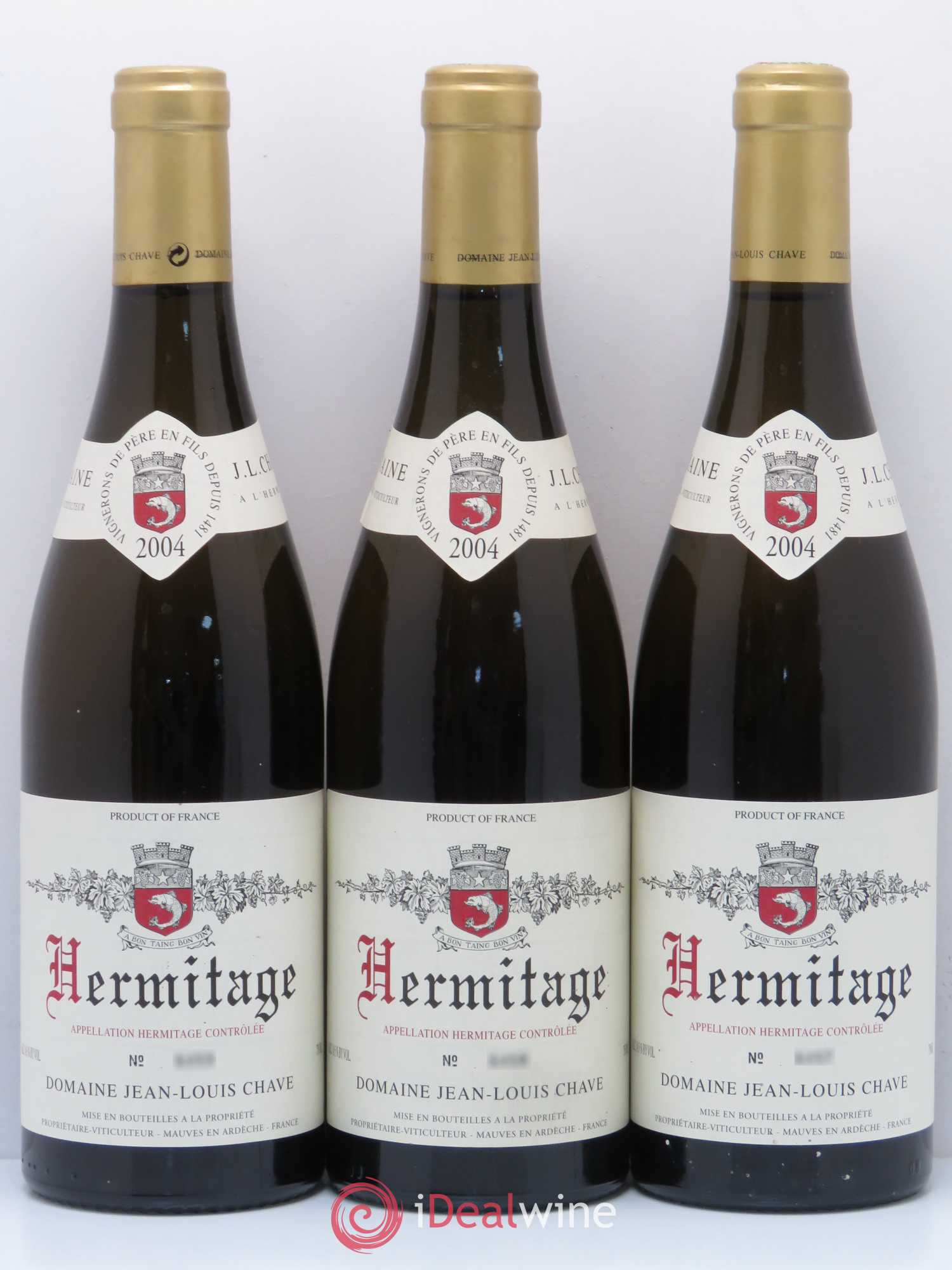Hermitage Jean-Louis Chave 2004 - Lot de 3 bouteilles - 0