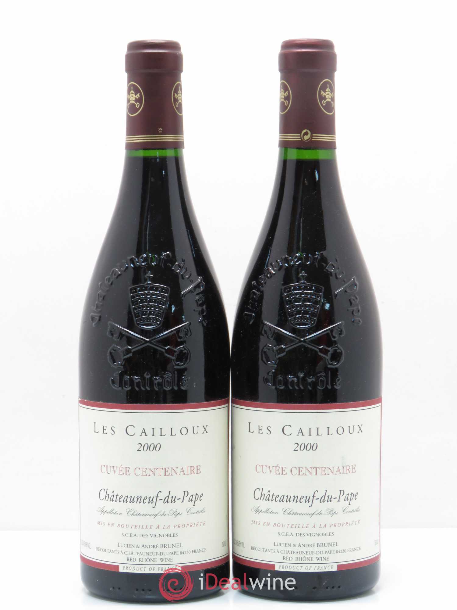 Châteauneuf-du-Pape Les Cailloux Cuvée Centenaire André Brunel 2000 - Lot de 2 bouteilles - 0