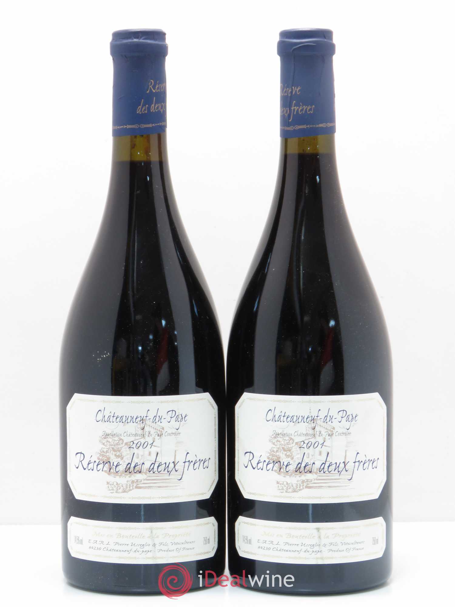 Châteauneuf-du-Pape Réserve des 2 frères Pierre Usseglio & Fils 2001 - Lot de 2 bouteilles - 0