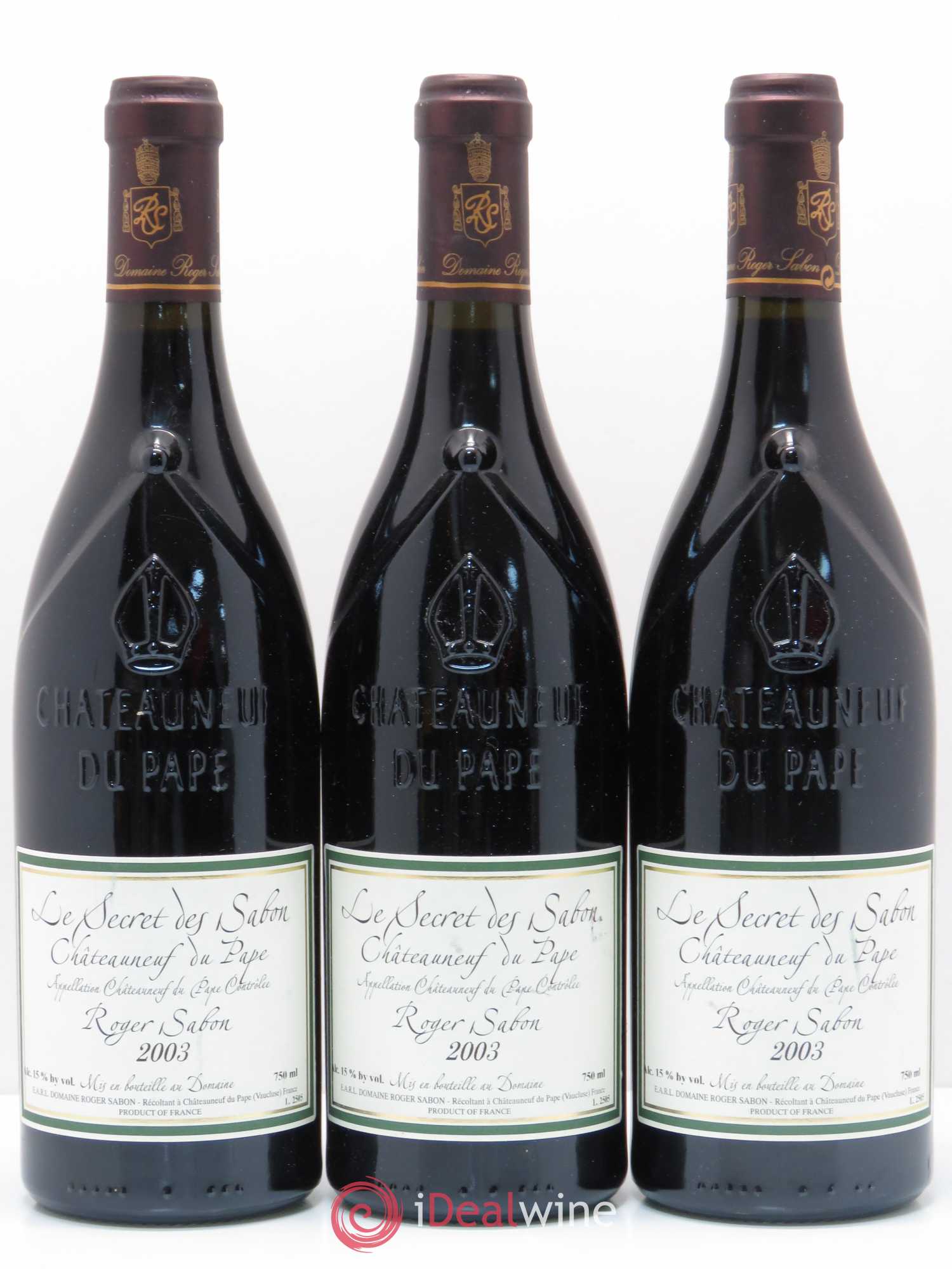 Châteauneuf-du-Pape Le Secret des Sabon Domaine Roger Sabon 2003 - Lot de 3 bouteilles - 0