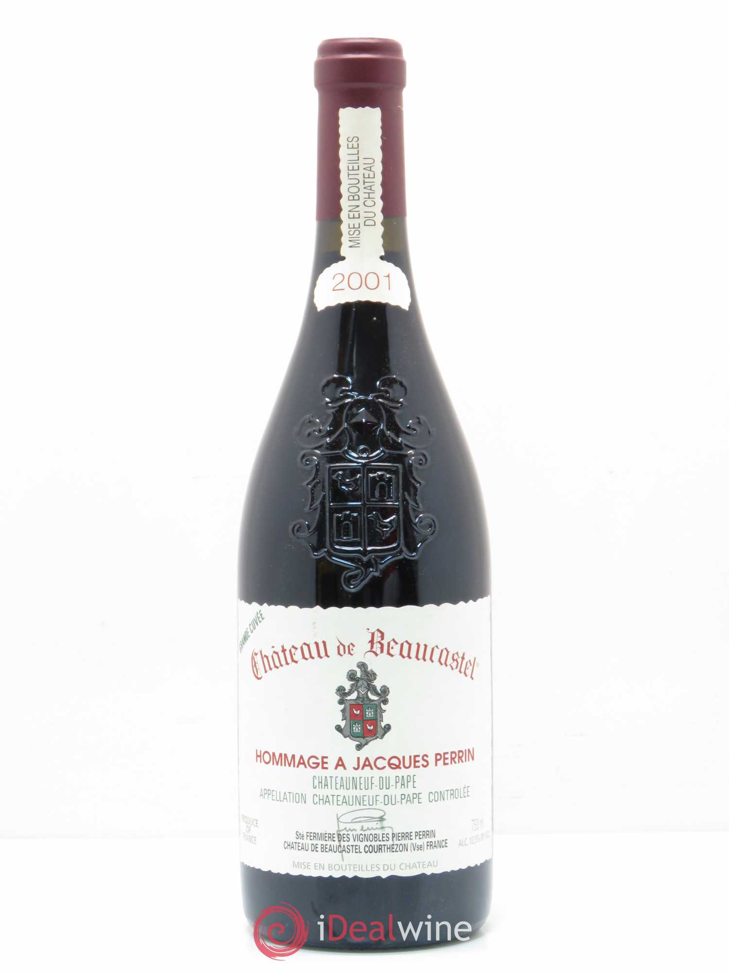 Châteauneuf-du-Pape Château de Beaucastel Hommage à Jacques Perrin Famille Perrin 2001 - Lot de 1 bouteille - 0