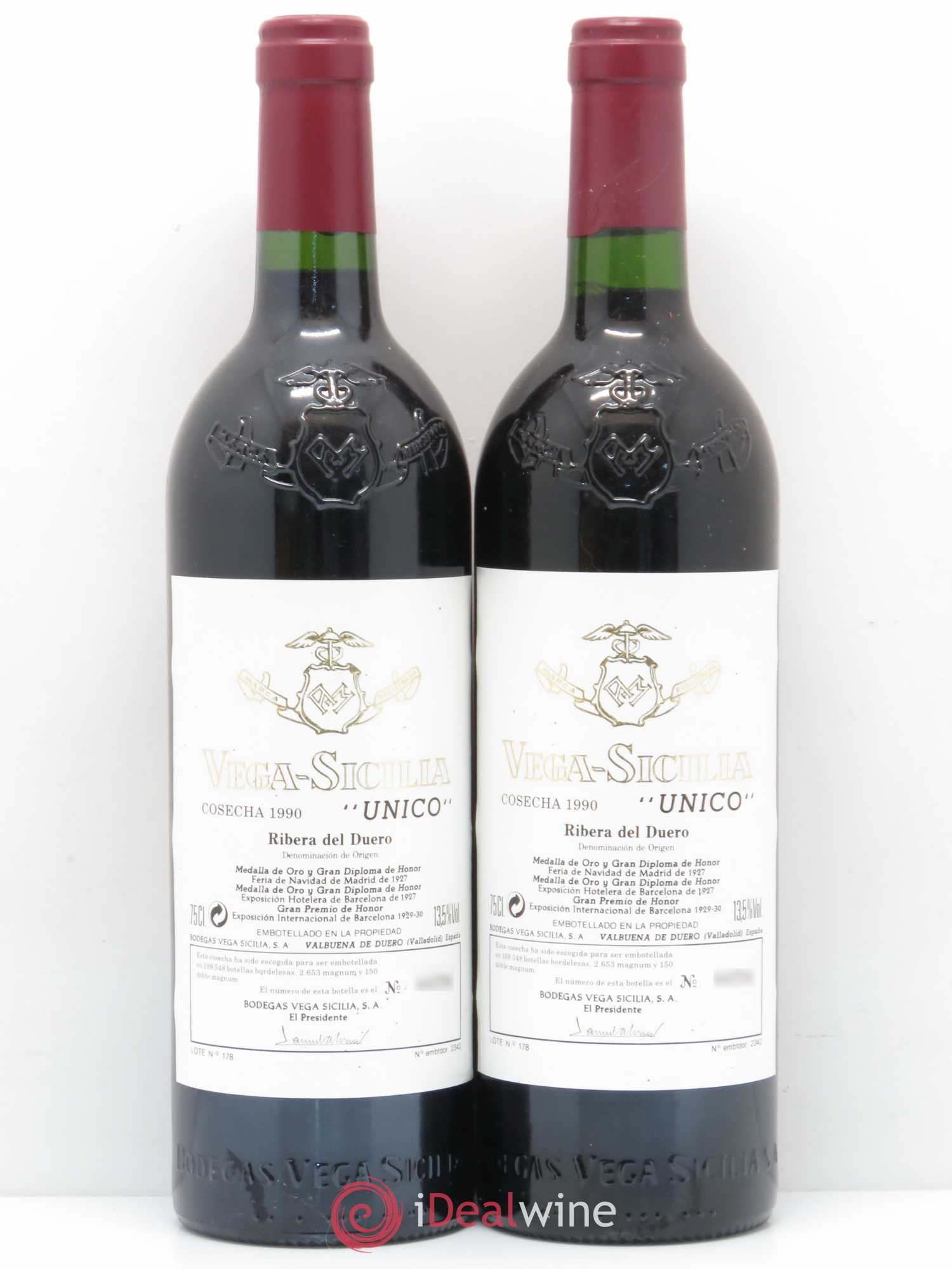 Ribera Del Duero DO Vega Sicilia Unico Famille Alvarez 1990 - Lot de 2 bouteilles - 0