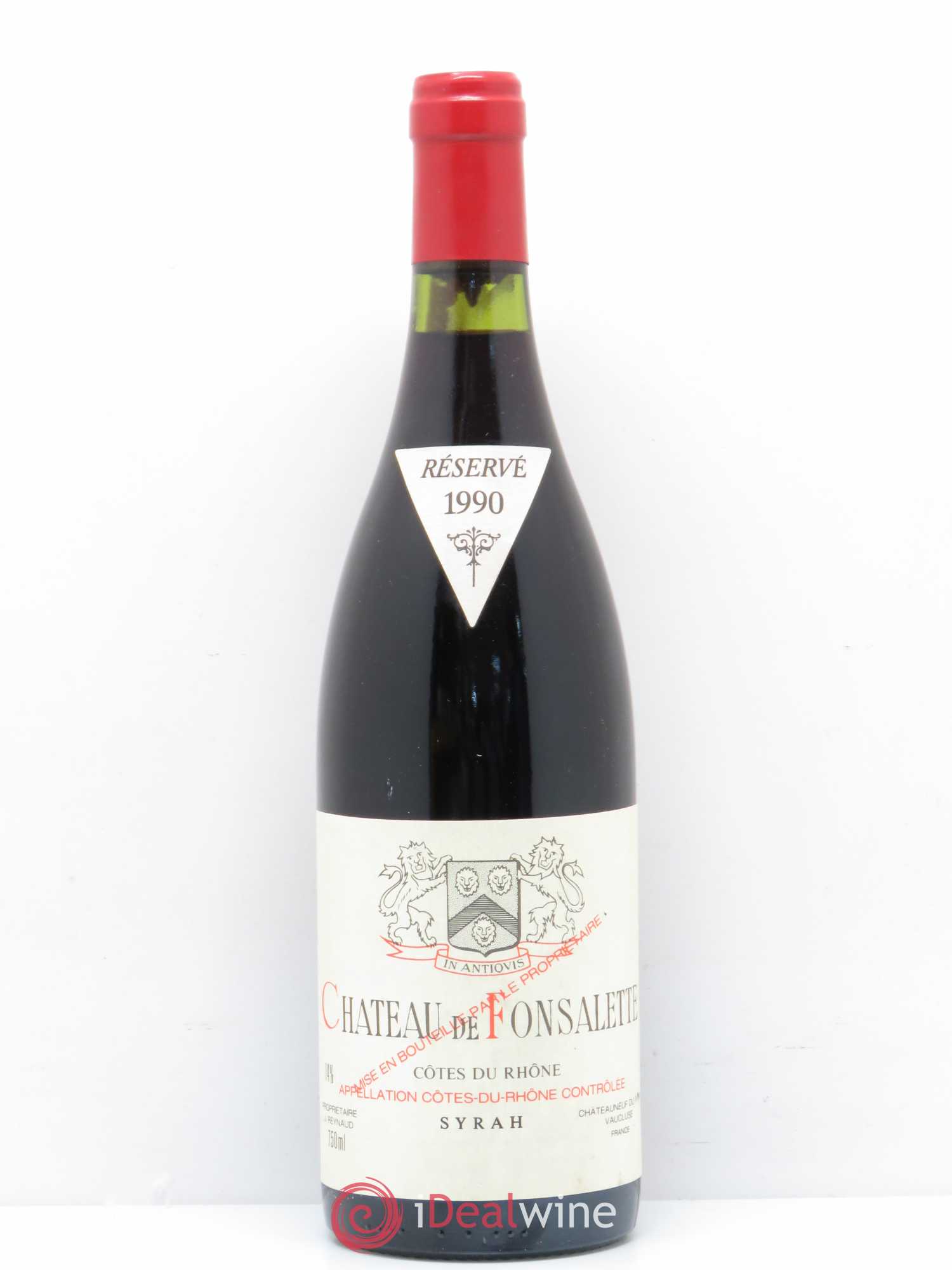 Côtes-du-Rhône Cuvée Syrah Château de Fonsalette 1990 - Lot de 1 bouteille - 0