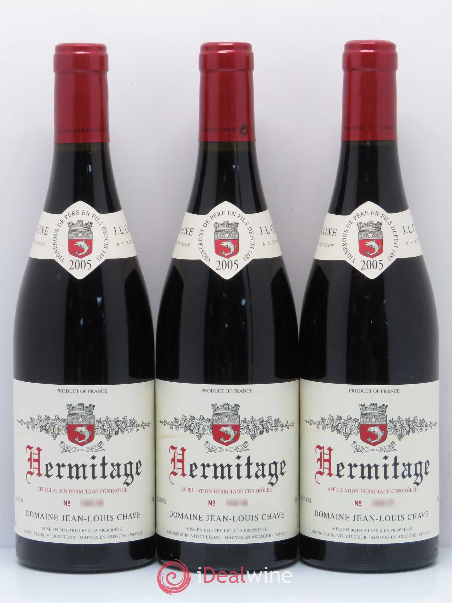 Hermitage Jean-Louis Chave 2005 - Lot de 3 bouteilles - 0