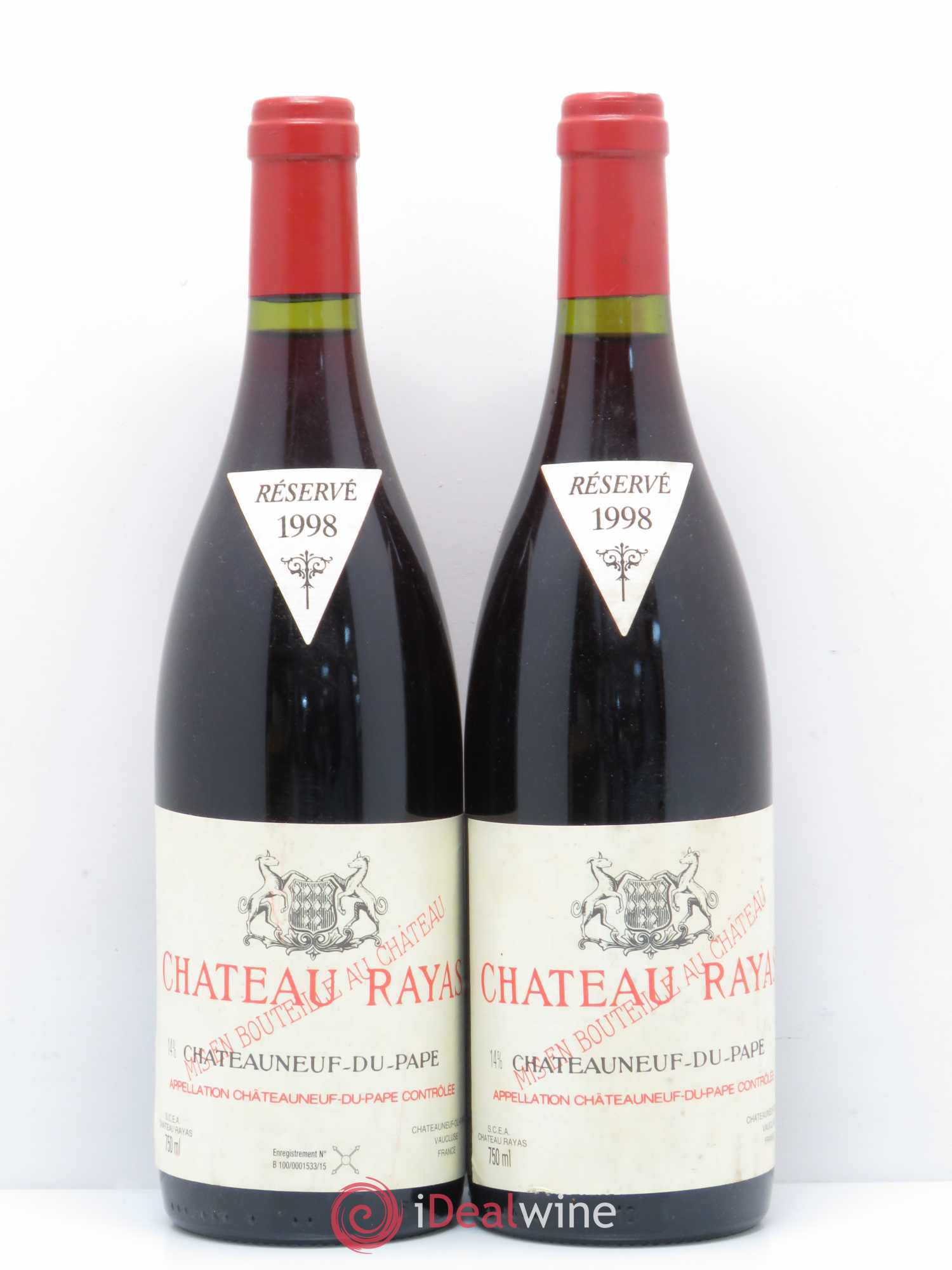 Châteauneuf-du-Pape Château Rayas Emmanuel Reynaud 1998 - Lot de 2 bouteilles - 0