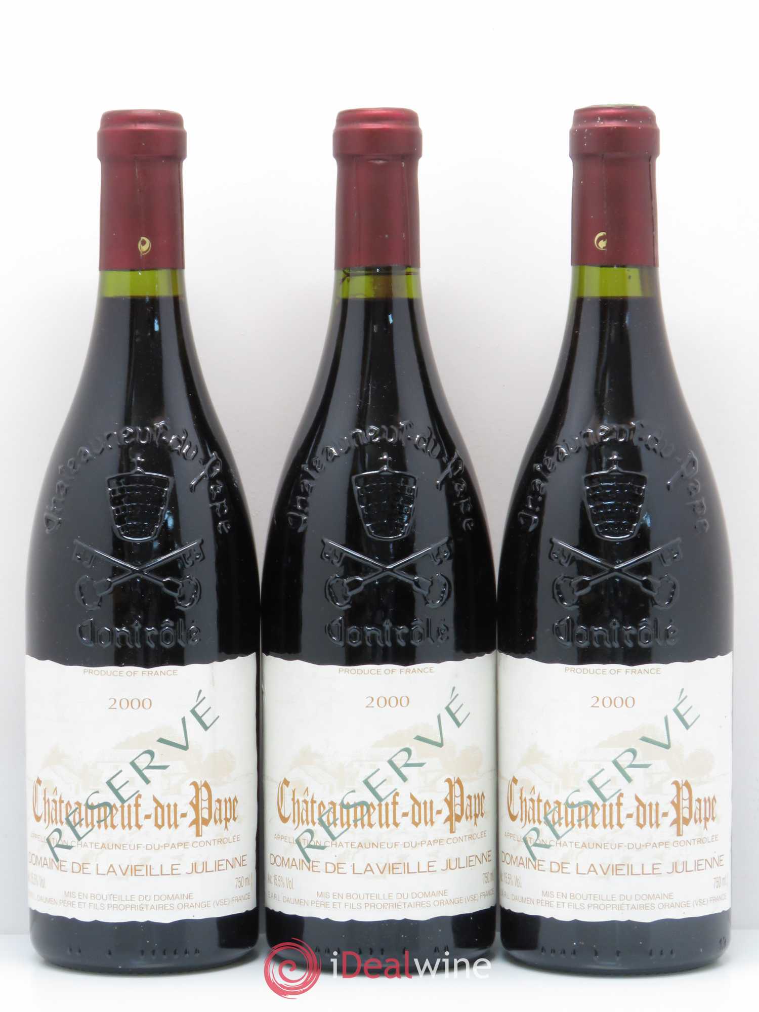 Châteauneuf-du-Pape Vieille Julienne (Domaine de la) Réservé Jean-Paul Daumen 2000 - Lot de 3 bouteilles - 0
