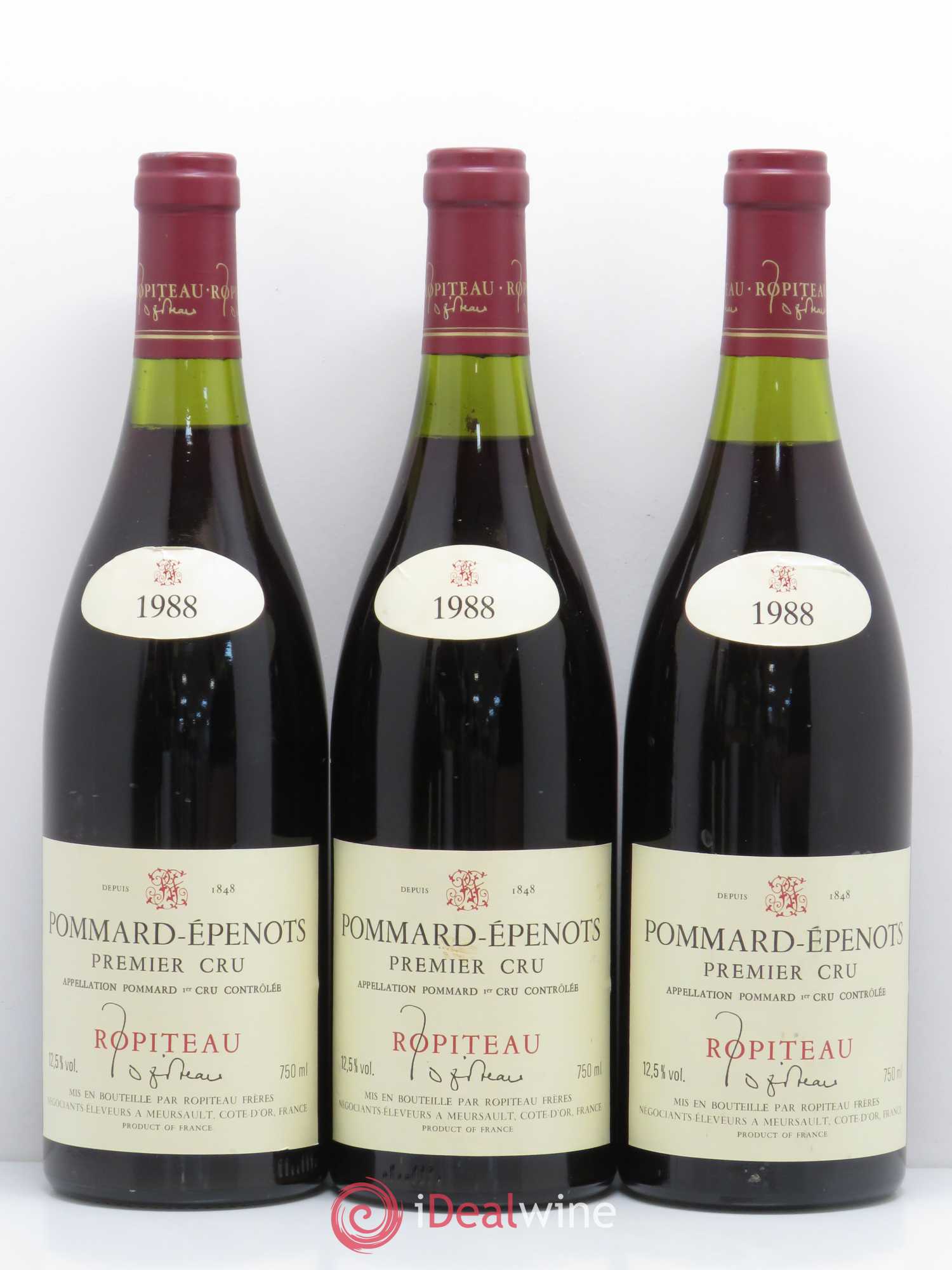 Pommard 1er Cru Epenots Domaine Ropiteau 1988 - Lot de 5 bouteilles - 1