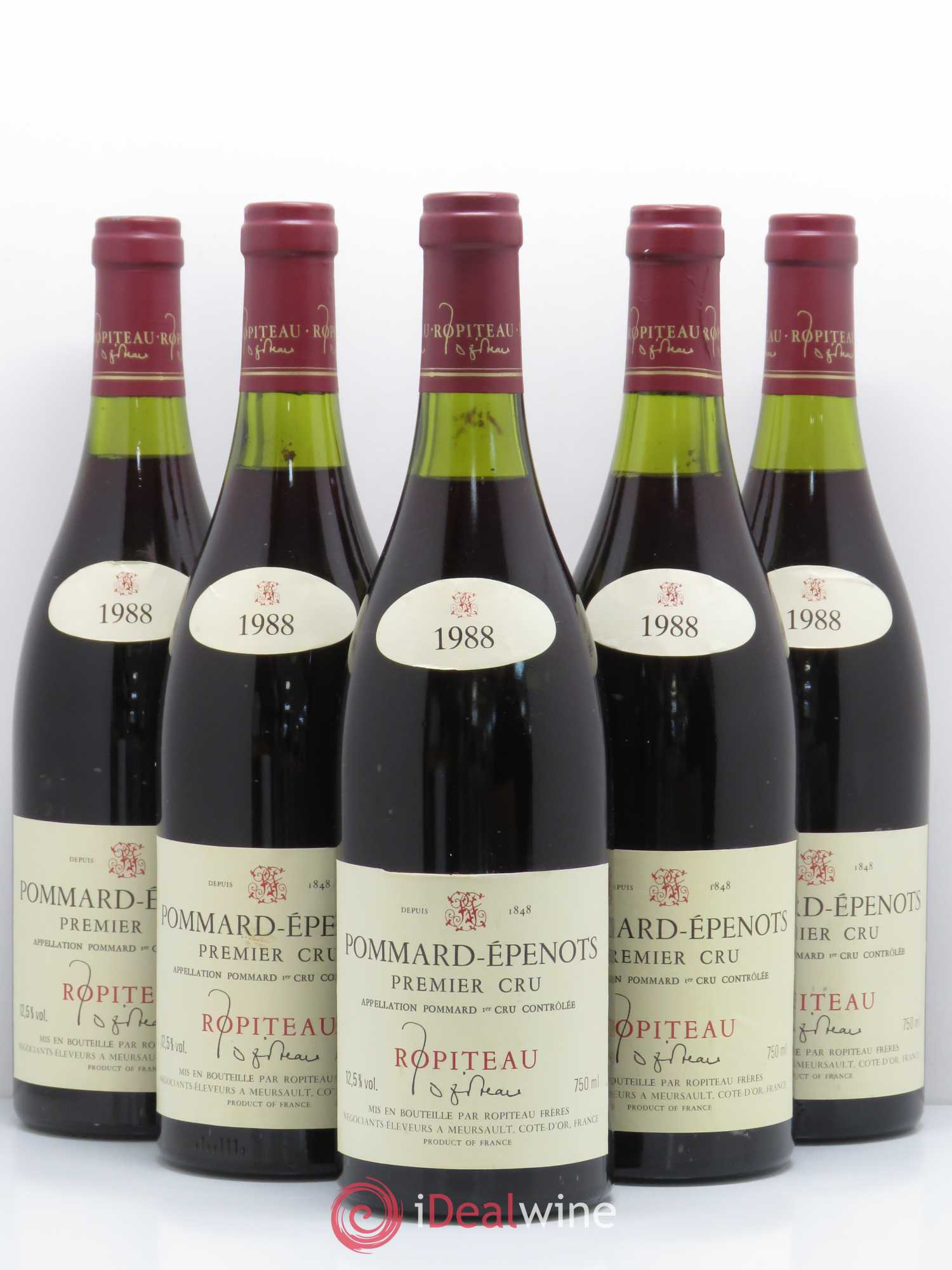Pommard 1er Cru Epenots Domaine Ropiteau 1988 - Lot de 5 bouteilles - 0