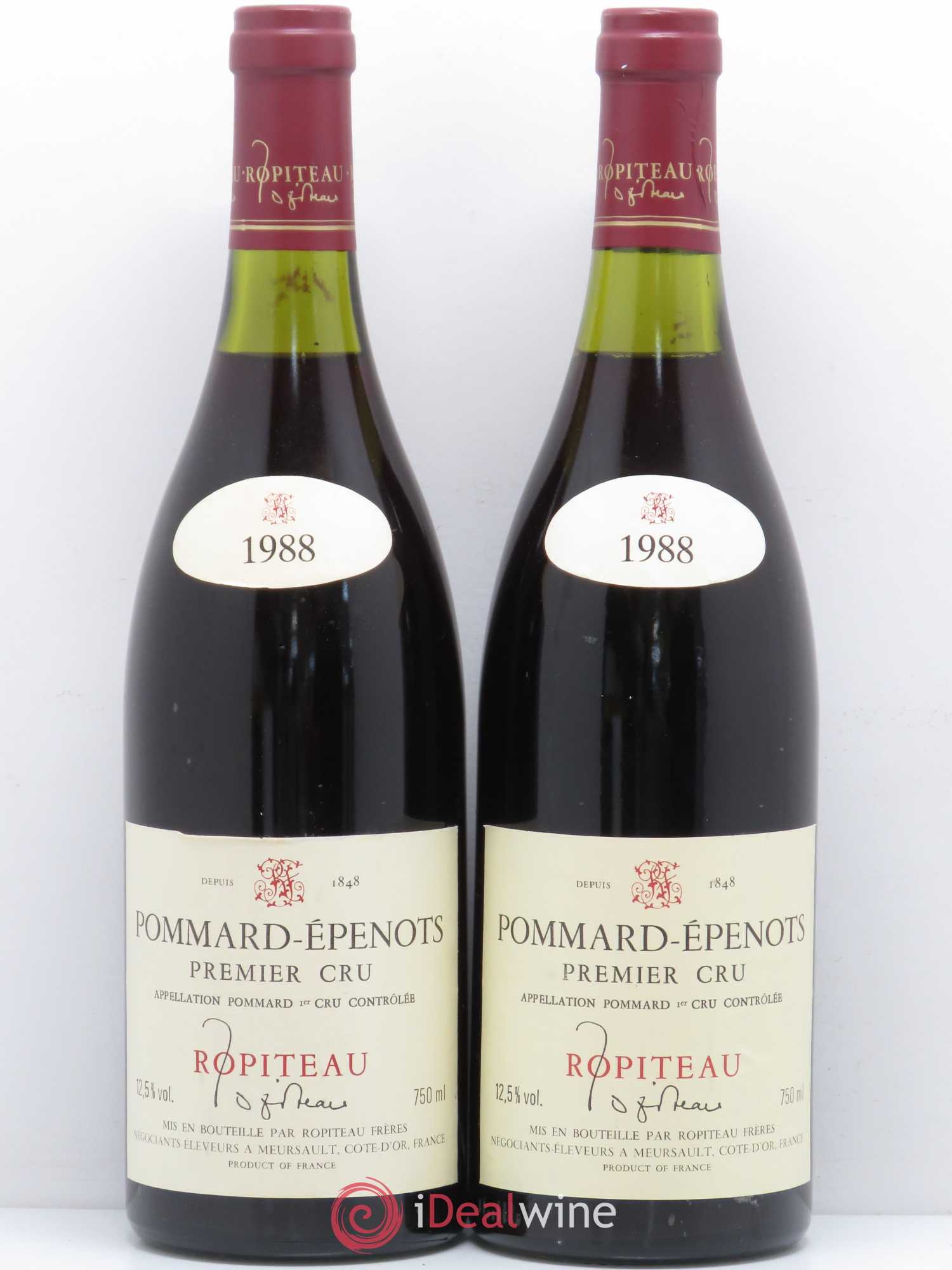 Pommard 1er Cru Epenots Domaine Ropiteau 1988 - Lot de 2 bouteilles - 0