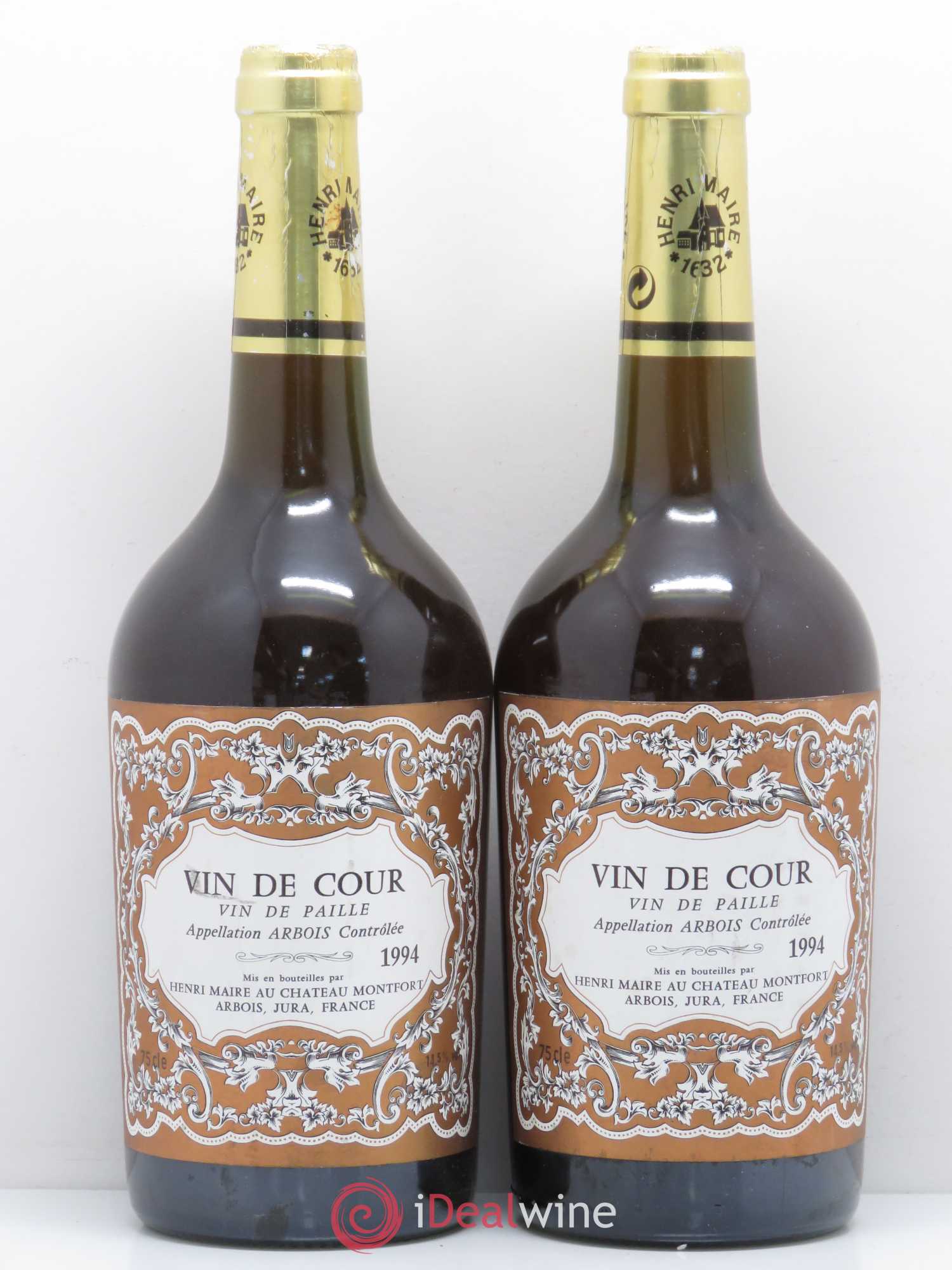 Côtes du Jura Vin de Paille Henri Maire au Château Montfort 1994 - Lotto di 2 bottiglie - 0