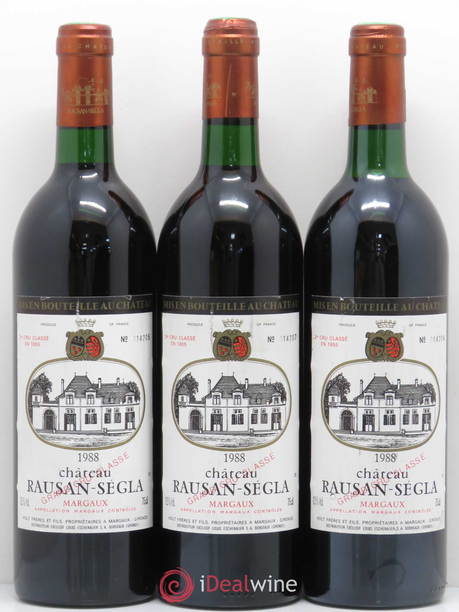 Château Rauzan Ségla Grand Cru Classé 1988 - Lot de 3 bouteilles - 0