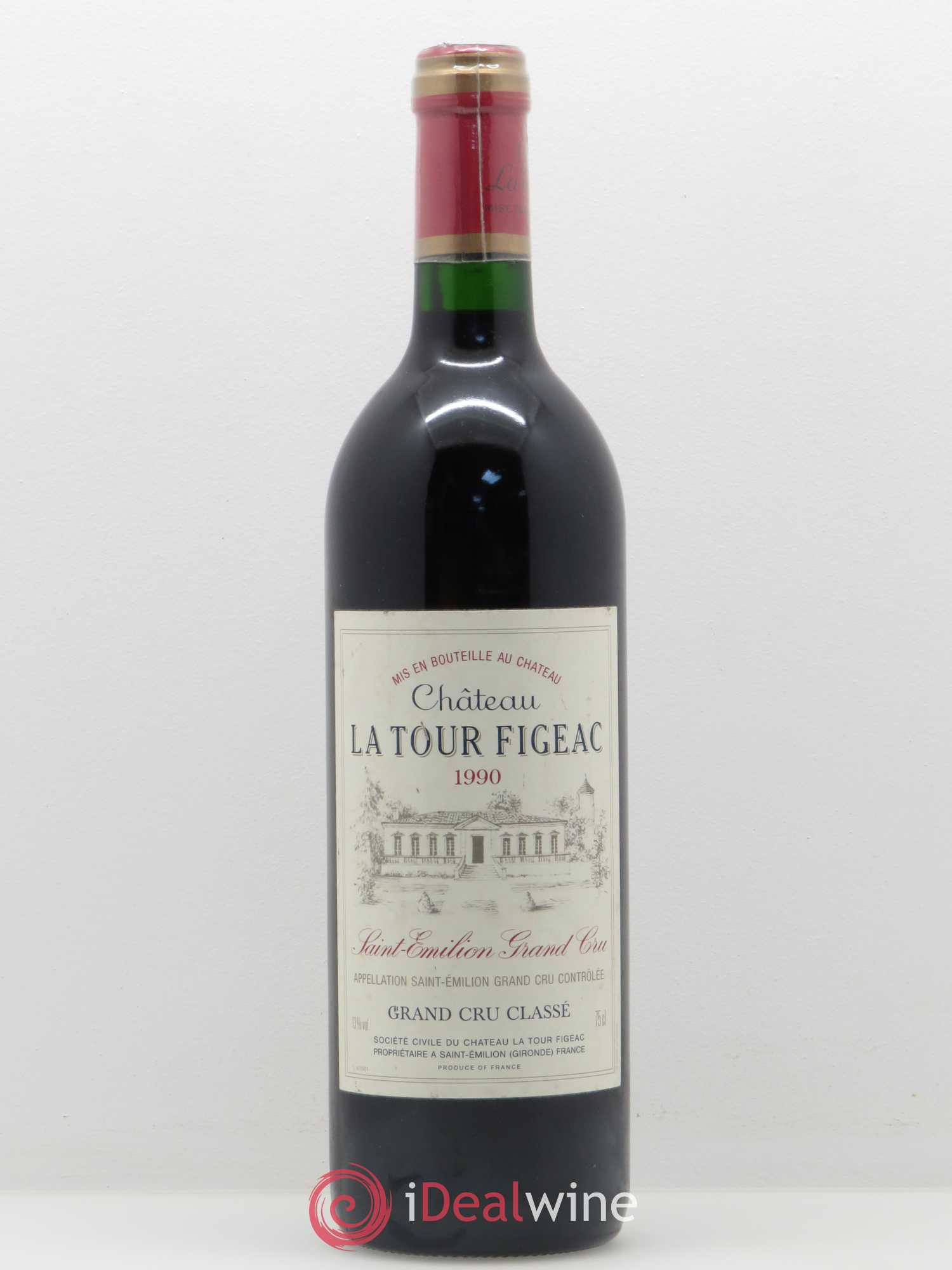 Château la Tour Figeac Grand Cru Classé 1990 - Lot de 1 bouteille - 0