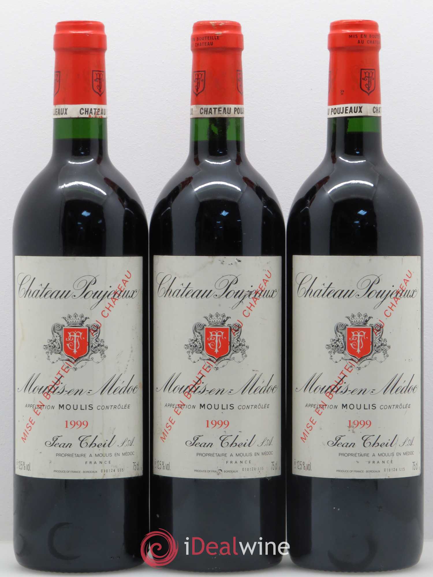 Château Poujeaux 1999 - Lot de 3 bouteilles - 0