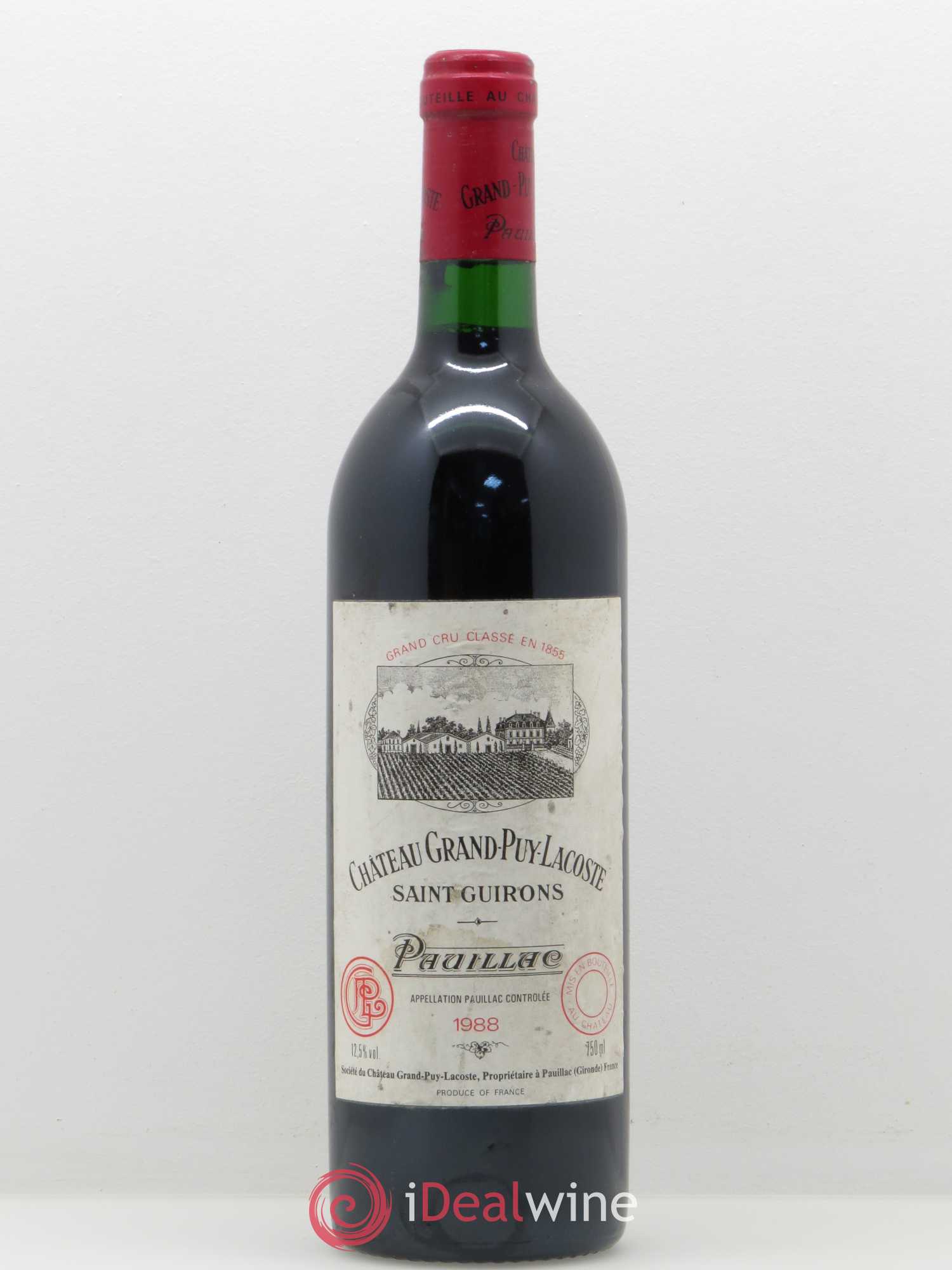 Château Grand Puy Lacoste 5ème Grand Cru Classé 1988 - Lot de 1 bouteille - 0