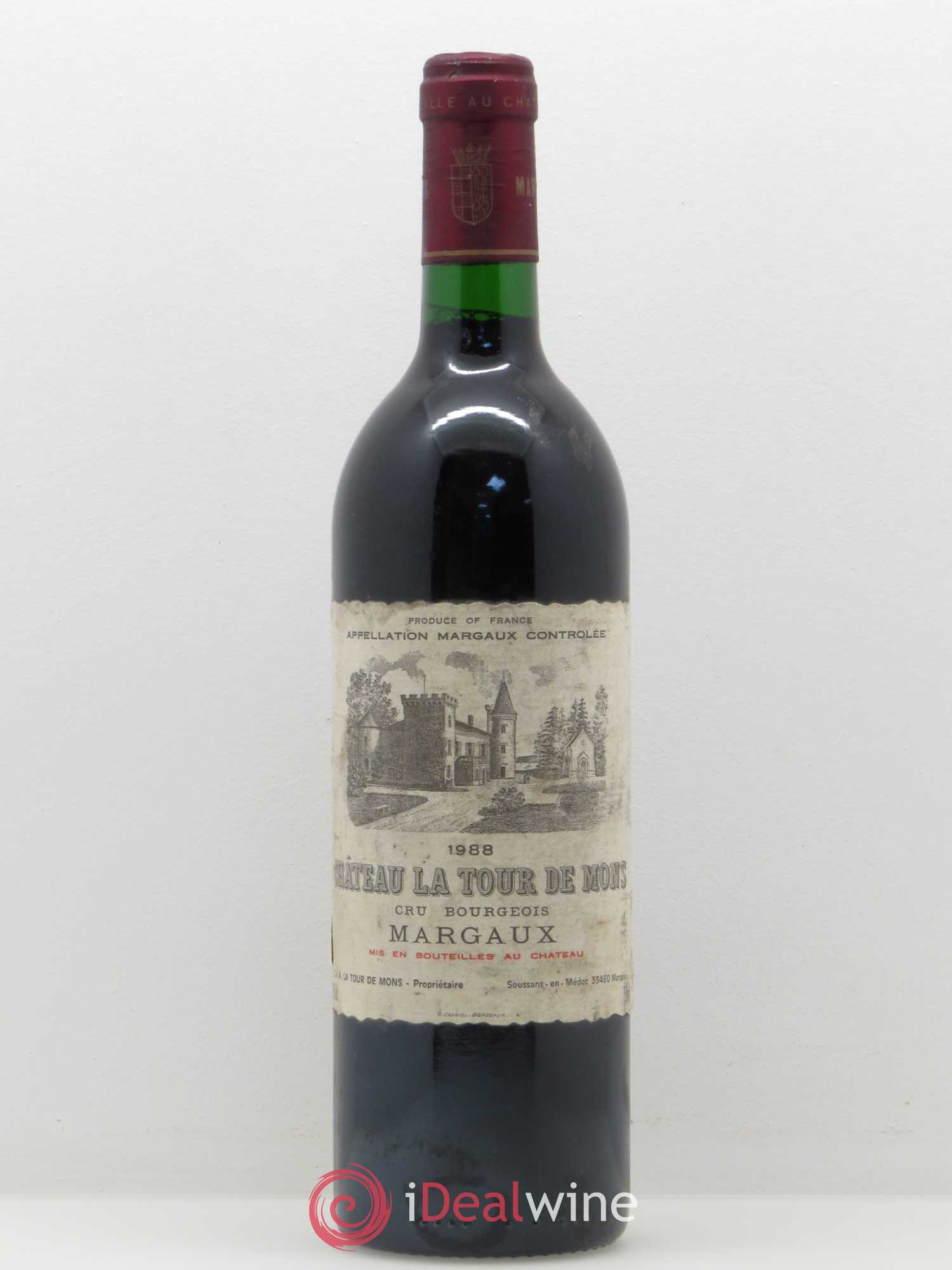 Château la Tour de Mons Cru Bourgeois 1988 - Lot de 1 bouteille - 0