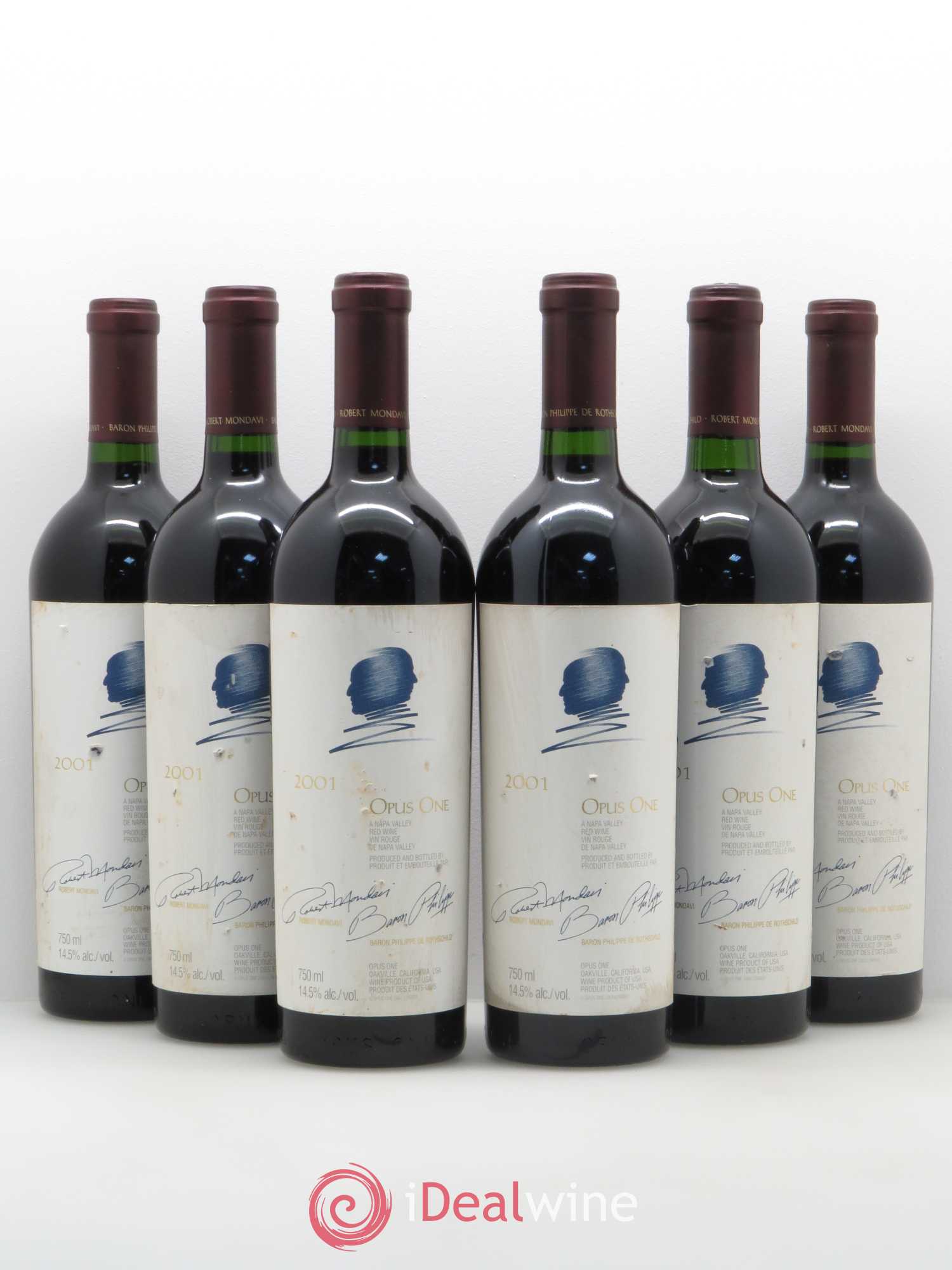Napa Valley Opus One Robert Mondavi 2001 - Lot de 6 bouteilles - 0