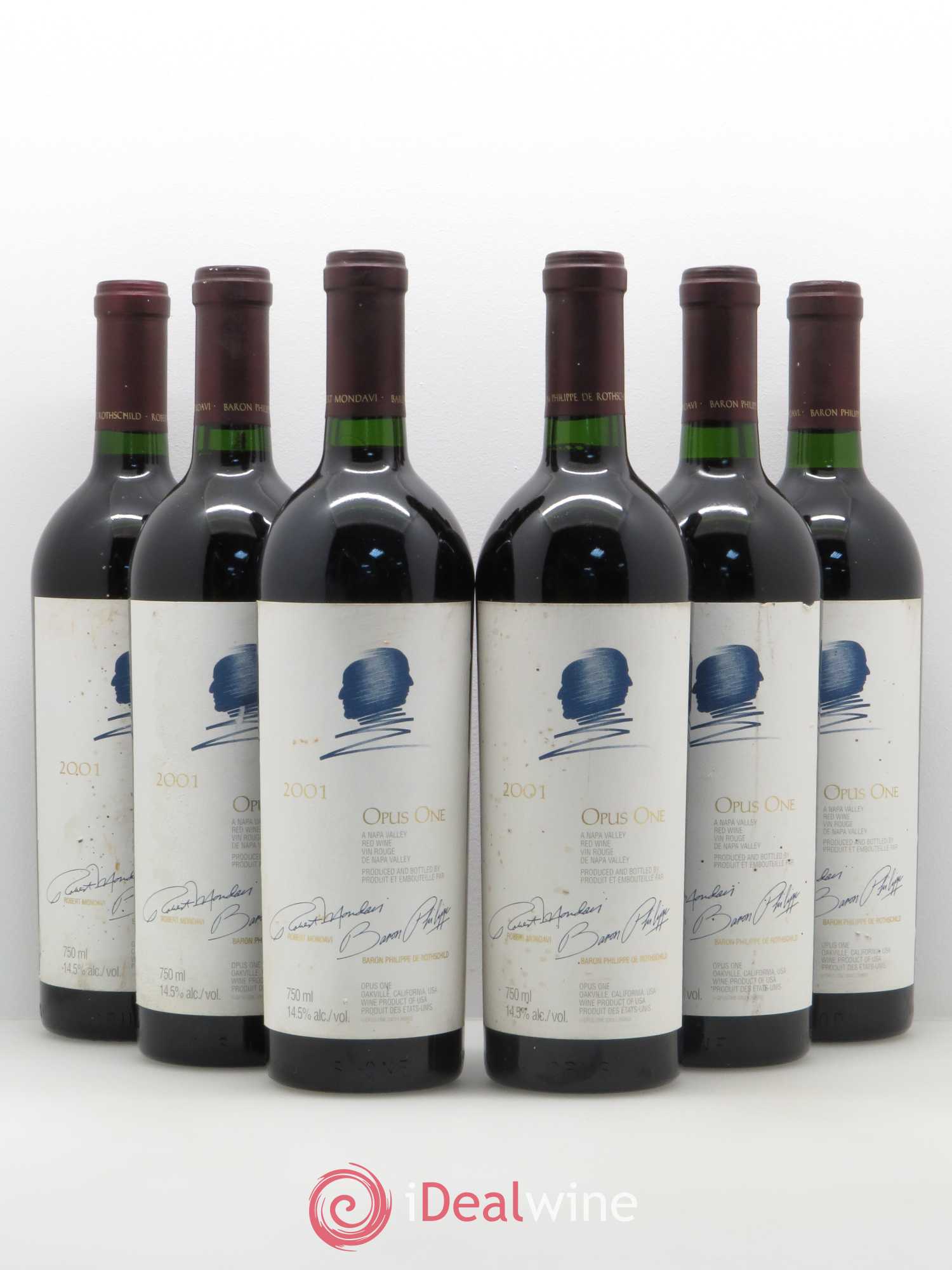 Napa Valley Opus One Robert Mondavi 2001 - Lot de 6 bouteilles - 0