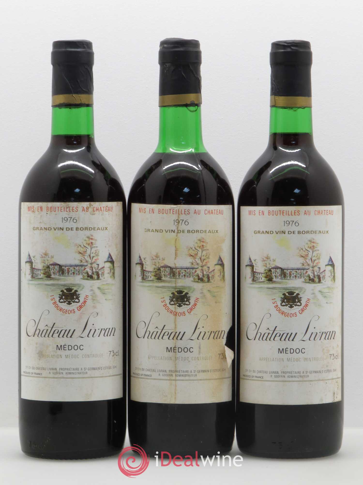 Château Livran Cru Bourgeois 1976 - Lot de 5 bouteilles - 1