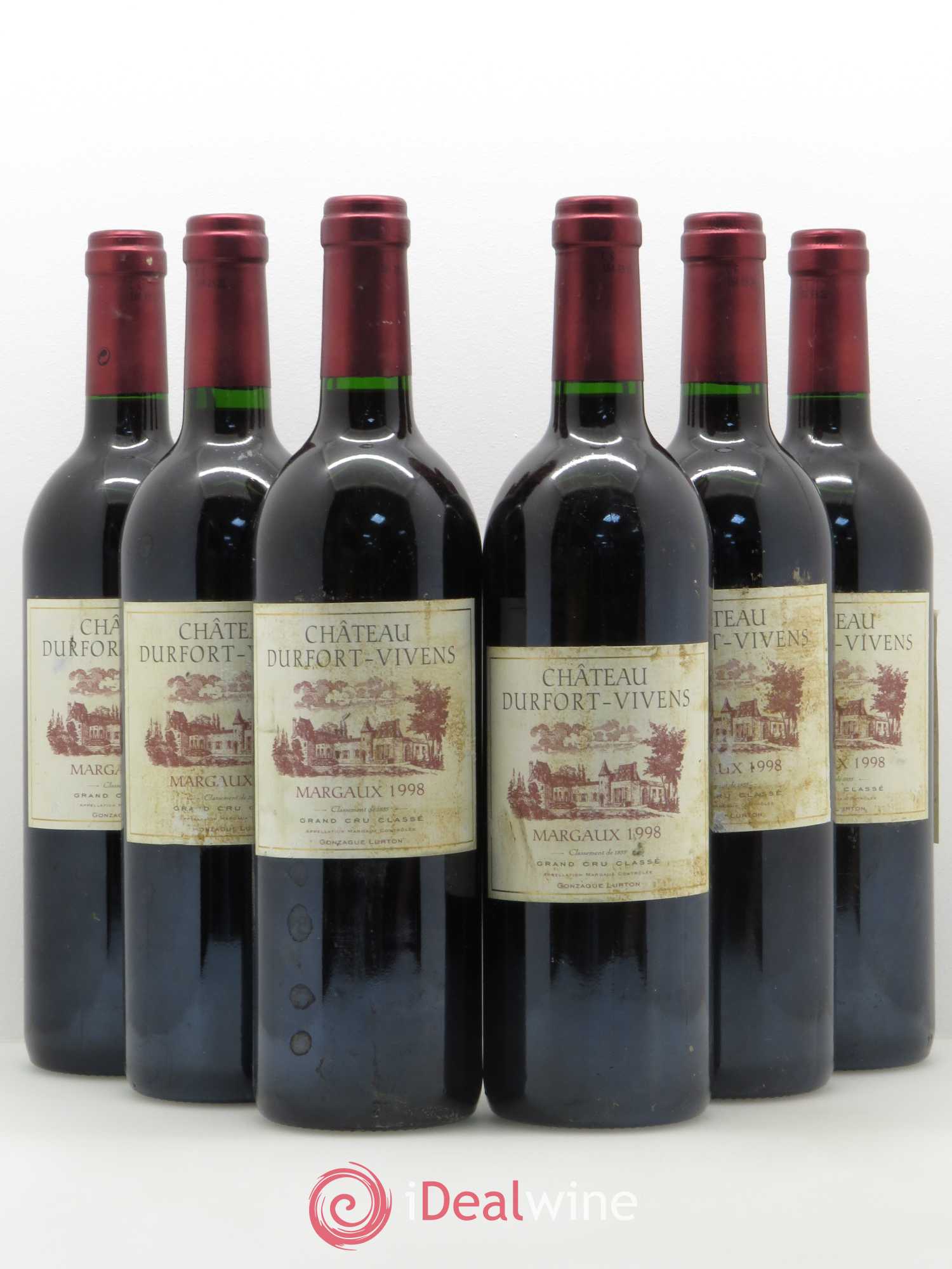 Château Durfort Vivens 2ème Grand Cru Classé 1998 - Lot de 6 bouteilles - 0