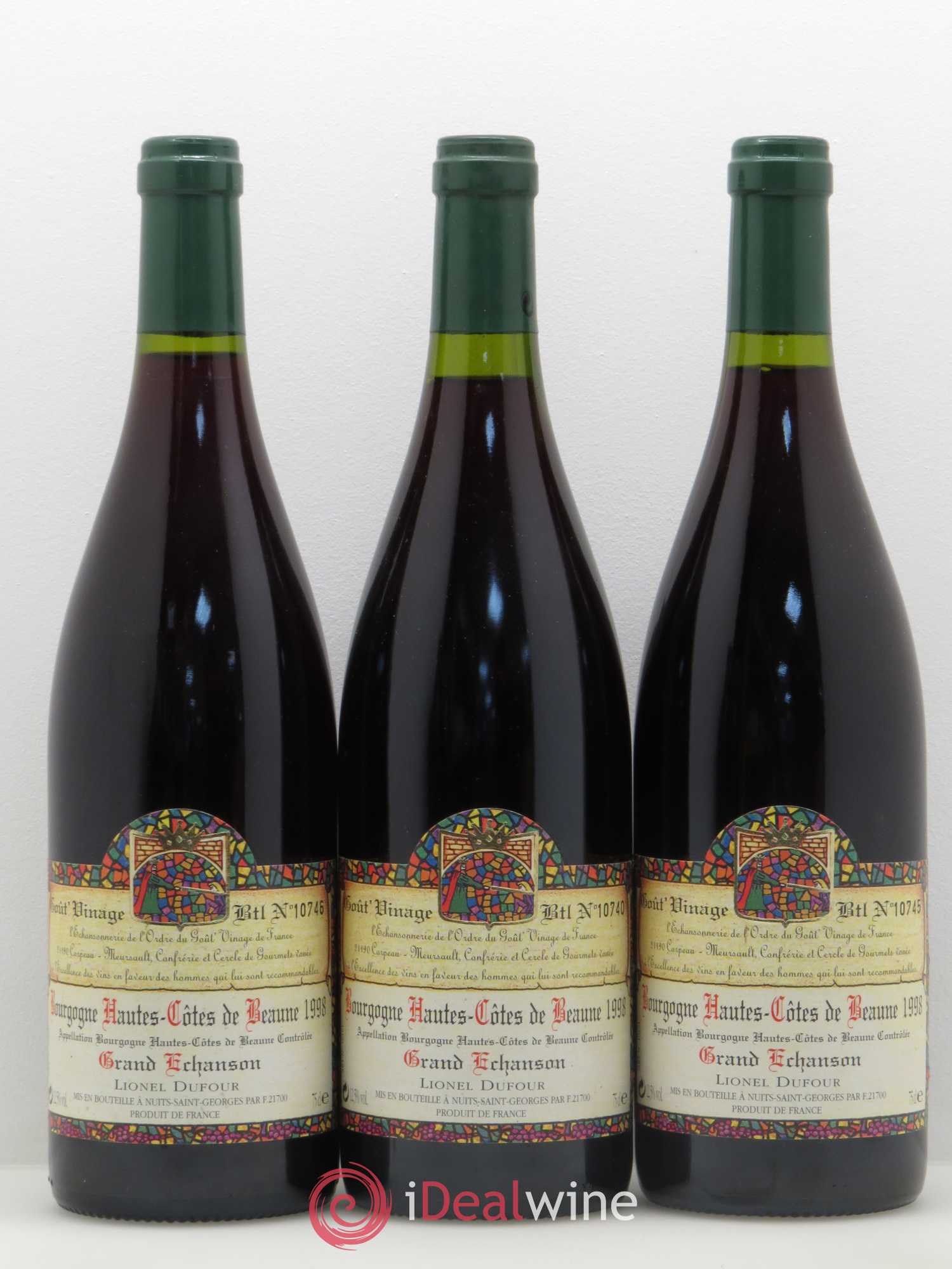 Hautes-Côtes de Beaune Grand Echanson Goût'Vinage Domaine Lionel Dufour 1998 - Posten von 5 Flaschen - 1