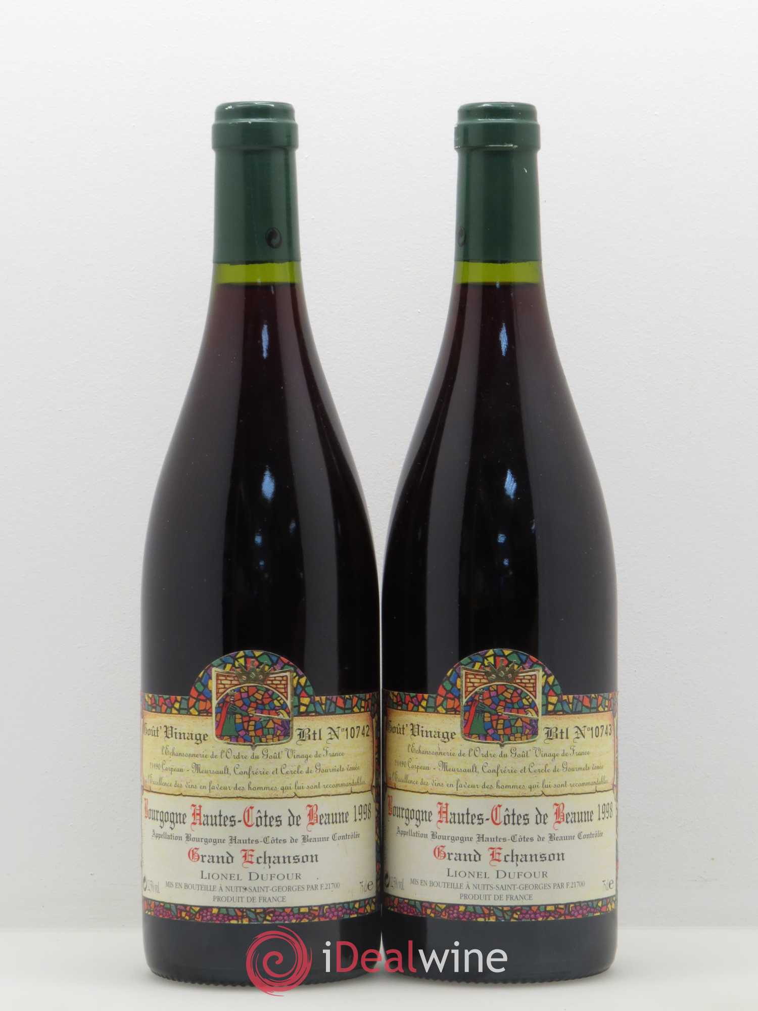 Hautes-Côtes de Beaune Grand Echanson Goût'Vinage Domaine Lionel Dufour 1998 - Posten von 5 Flaschen - 2