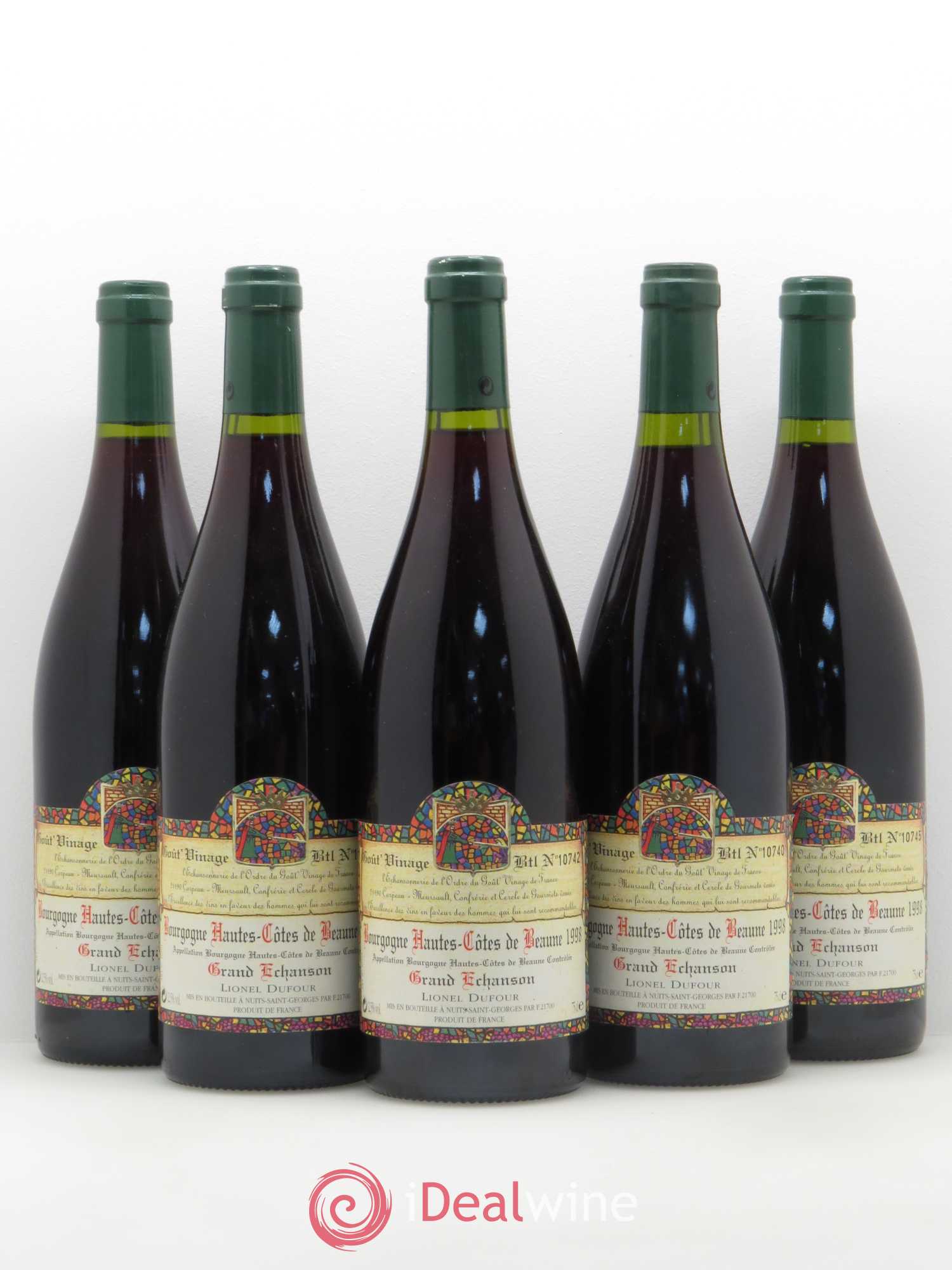 Hautes-Côtes de Beaune Grand Echanson Goût'Vinage Domaine Lionel Dufour 1998 - Posten von 5 Flaschen - 0