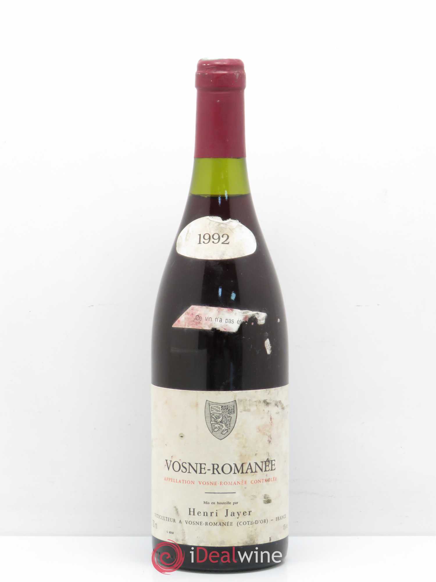 Vosne-Romanée Henri Jayer 1992 - Lot de 1 bouteille - 0