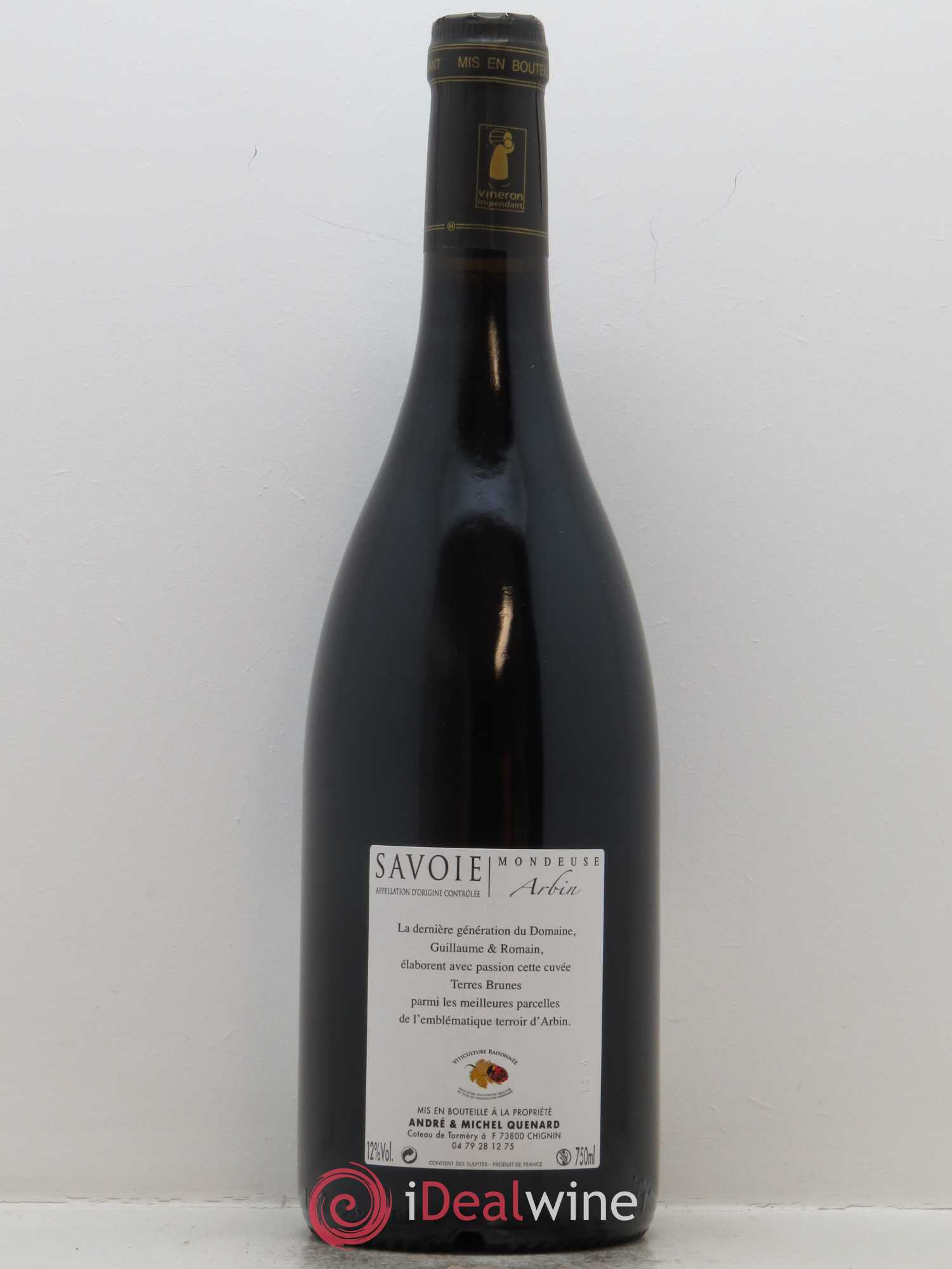 Vin de Savoie Arbin Mondeuse Terres Brunes André et Michel Quenard 2017 - Lot de 1 bouteille - 1