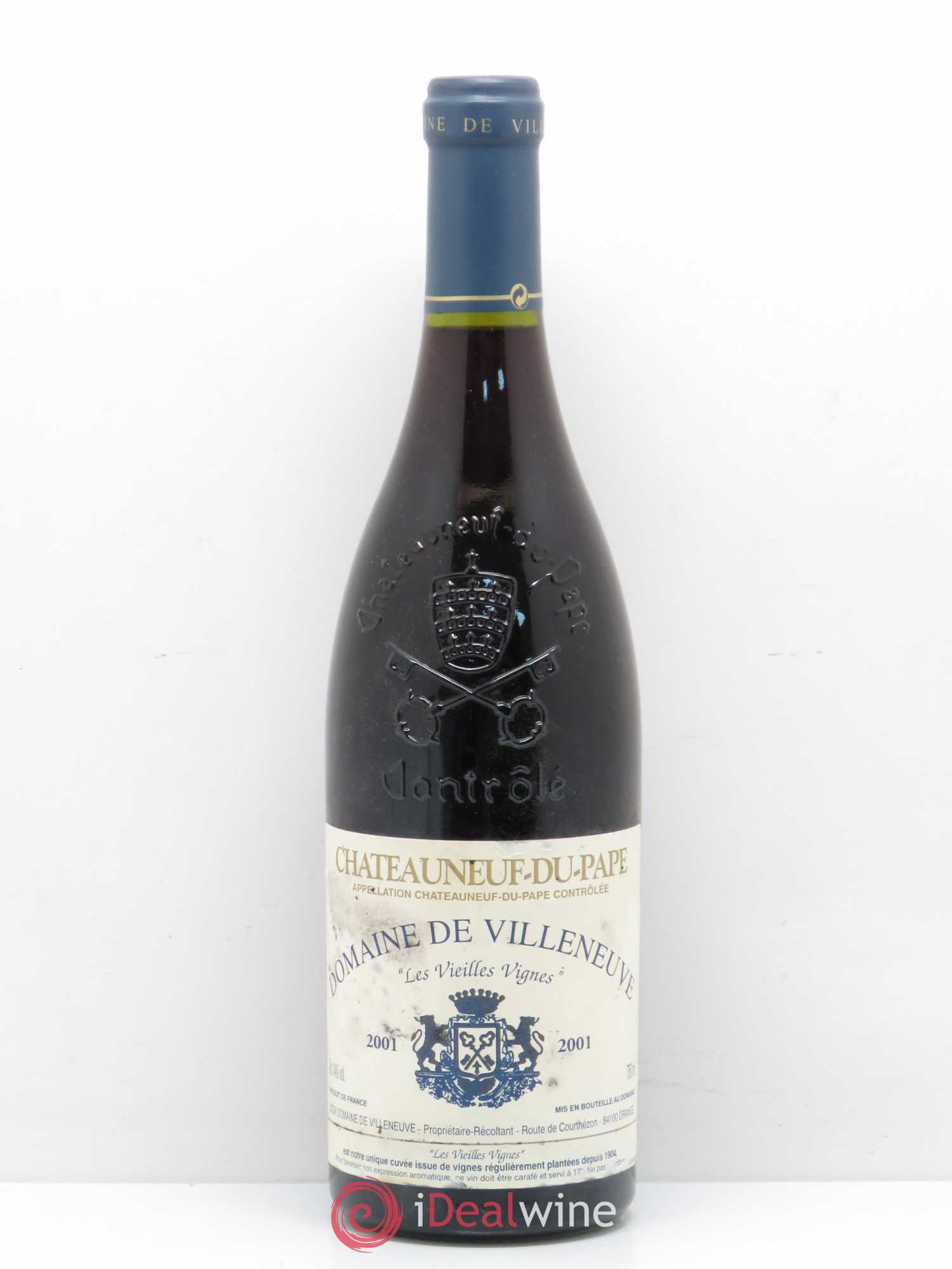 Châteauneuf-du-Pape Vieilles vignes Domaine de Villeneuve 2001 - Posten von 1 Flasche - 0