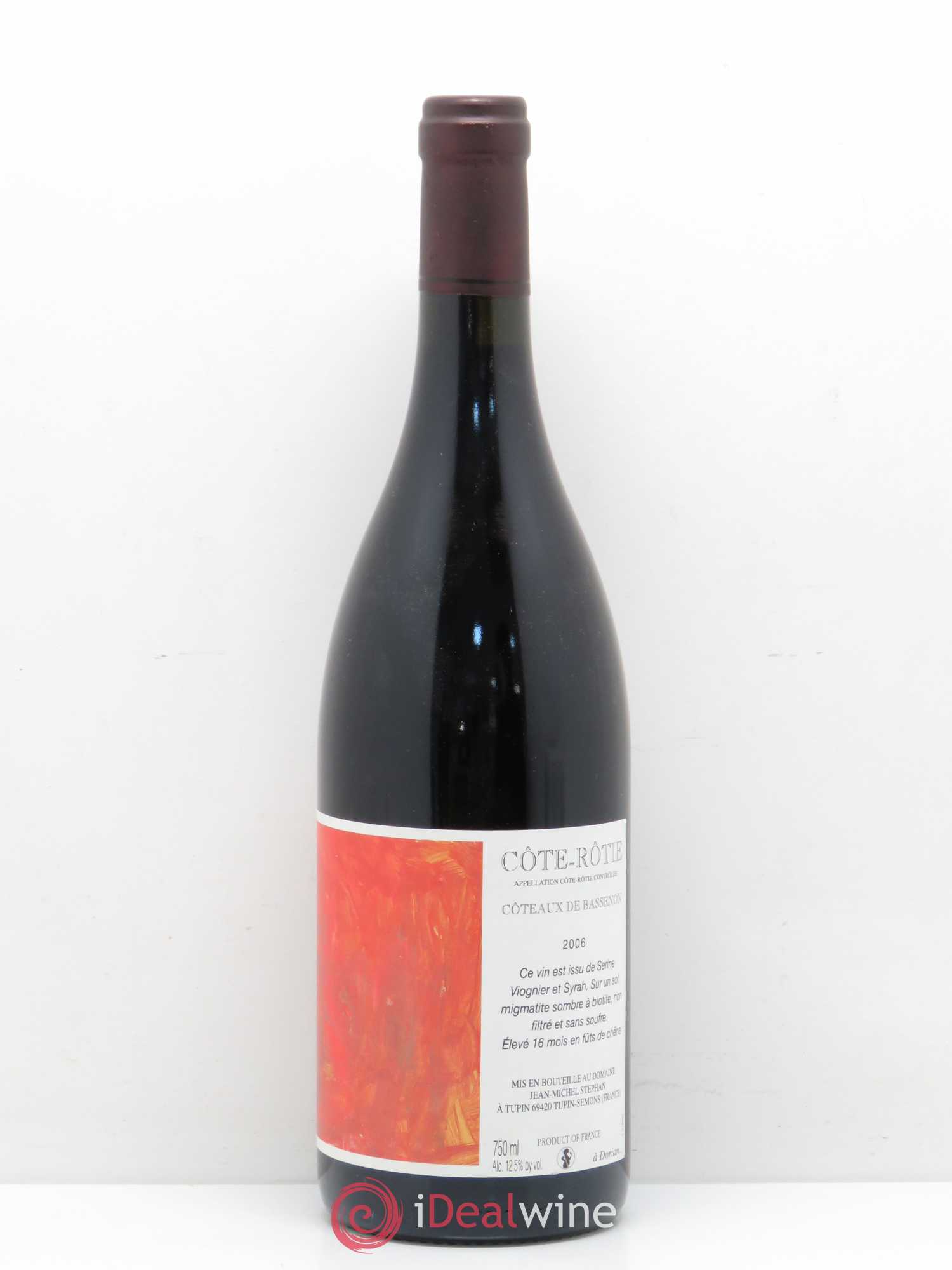Côte-Rôtie Coteaux de Bassenon Jean-Michel Stephan 2006 - Lot de 1 bouteille - 0