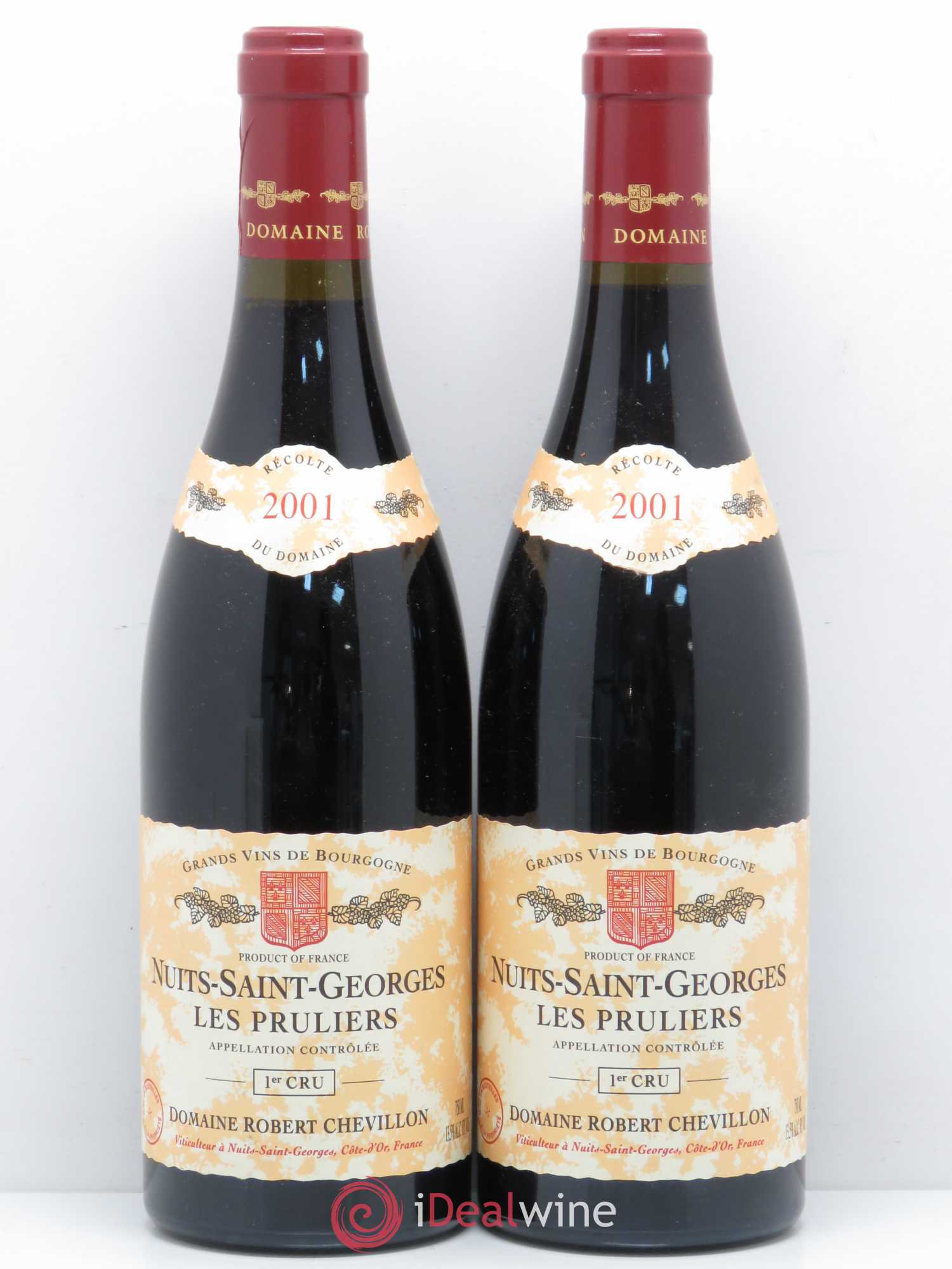 Nuits-Saint-Georges 1er Cru Les Pruliers Robert Chevillon (sans prix de réserve) 2001 - Posten von 2 Flaschen - 0