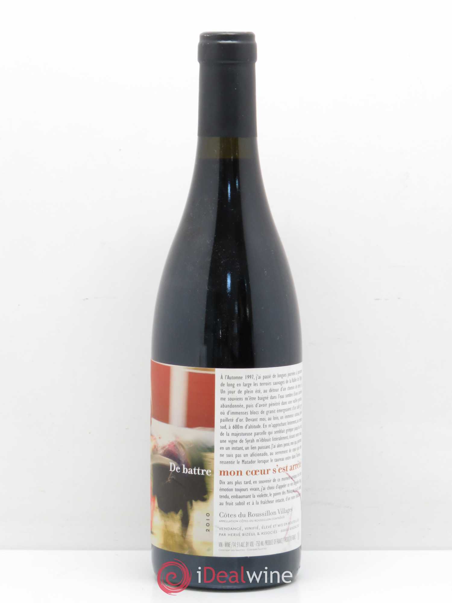 Côtes Catalanes (Anciennement Côtes du Roussillon) Clos des Fées De battre mon coeur s'est arrêté Hervé Bizeul 2010 - Lot de 1 bouteille - 0