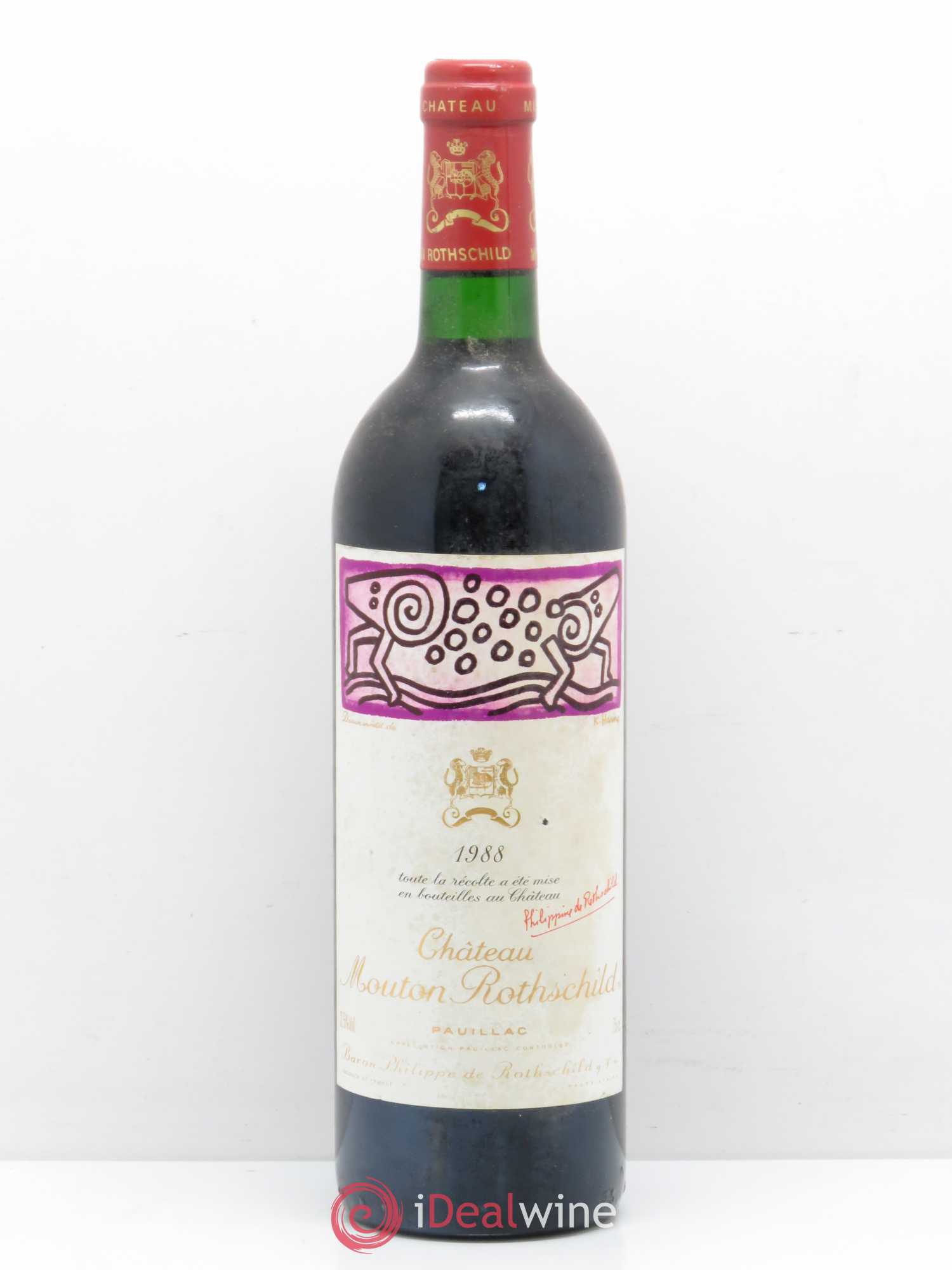 Château Mouton Rothschild 1er Grand Cru Classé 1988 - Lot de 1 bouteille - 0