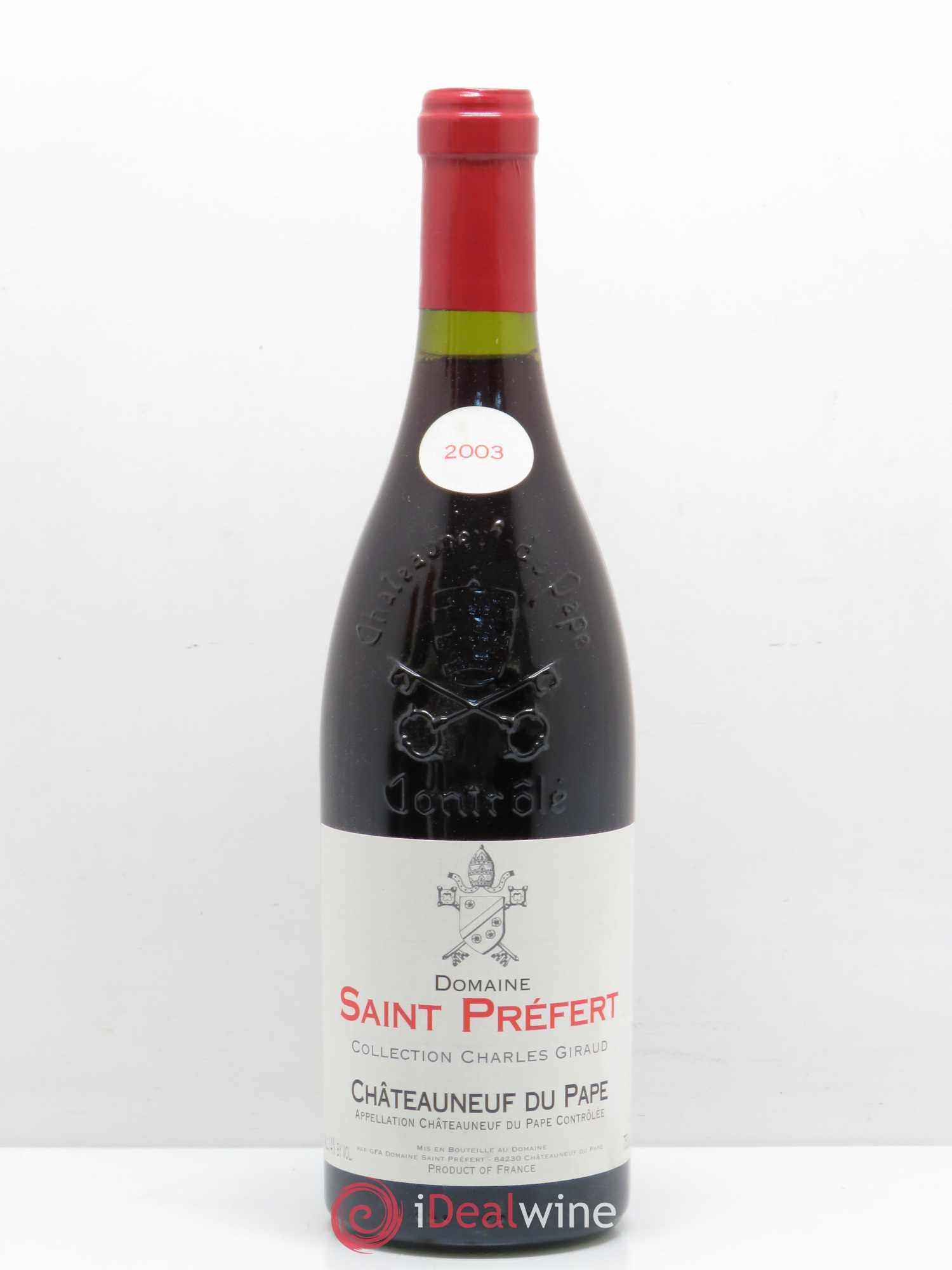 Châteauneuf-du-Pape Collection Charles Giraud Domaine Saint-Préfert (sans prix de réserve) 2003 - Lot de 1 bouteille - 0