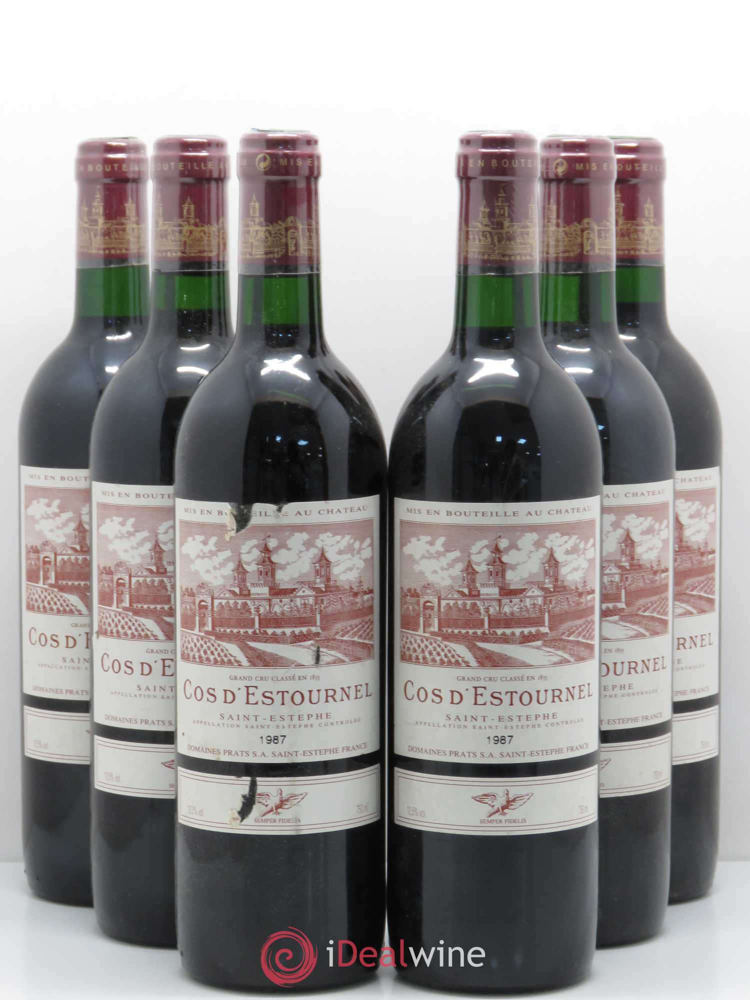 Cos d'Estournel 2ème Grand Cru Classé (sans prix de réserve) 1987 - Lot de 6 bouteilles - 0