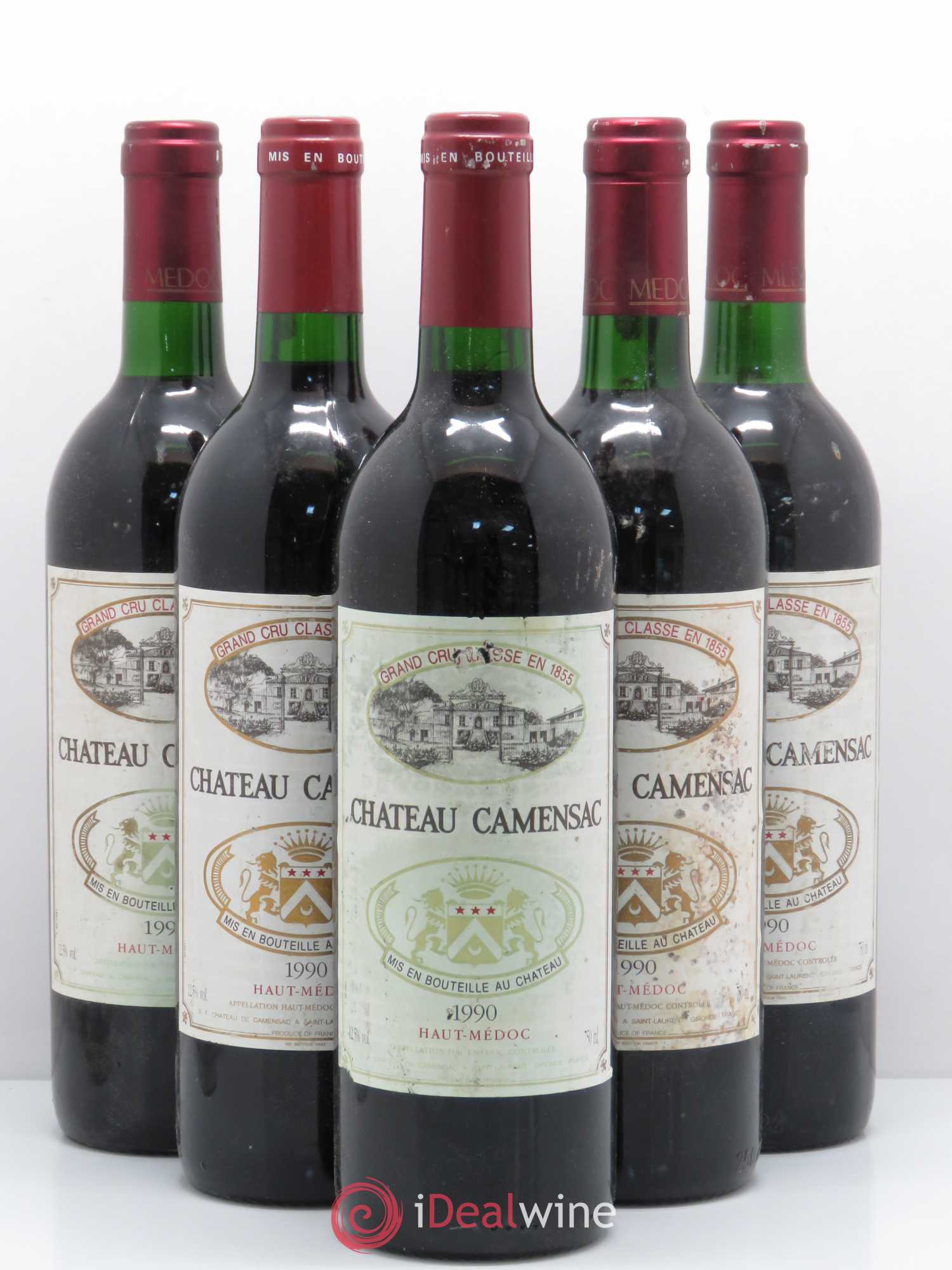 Château Camensac 5ème Grand Cru Classé (sans prix de réserve) 1990 - Lot de 5 bouteilles - 0