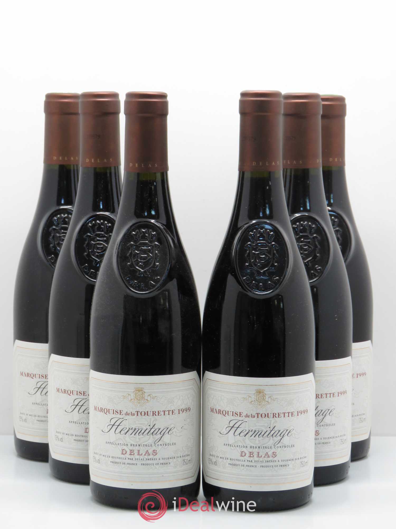Hermitage Marquise de la Tourette Delas Frères 1999 - Lot de 6 bouteilles - 0