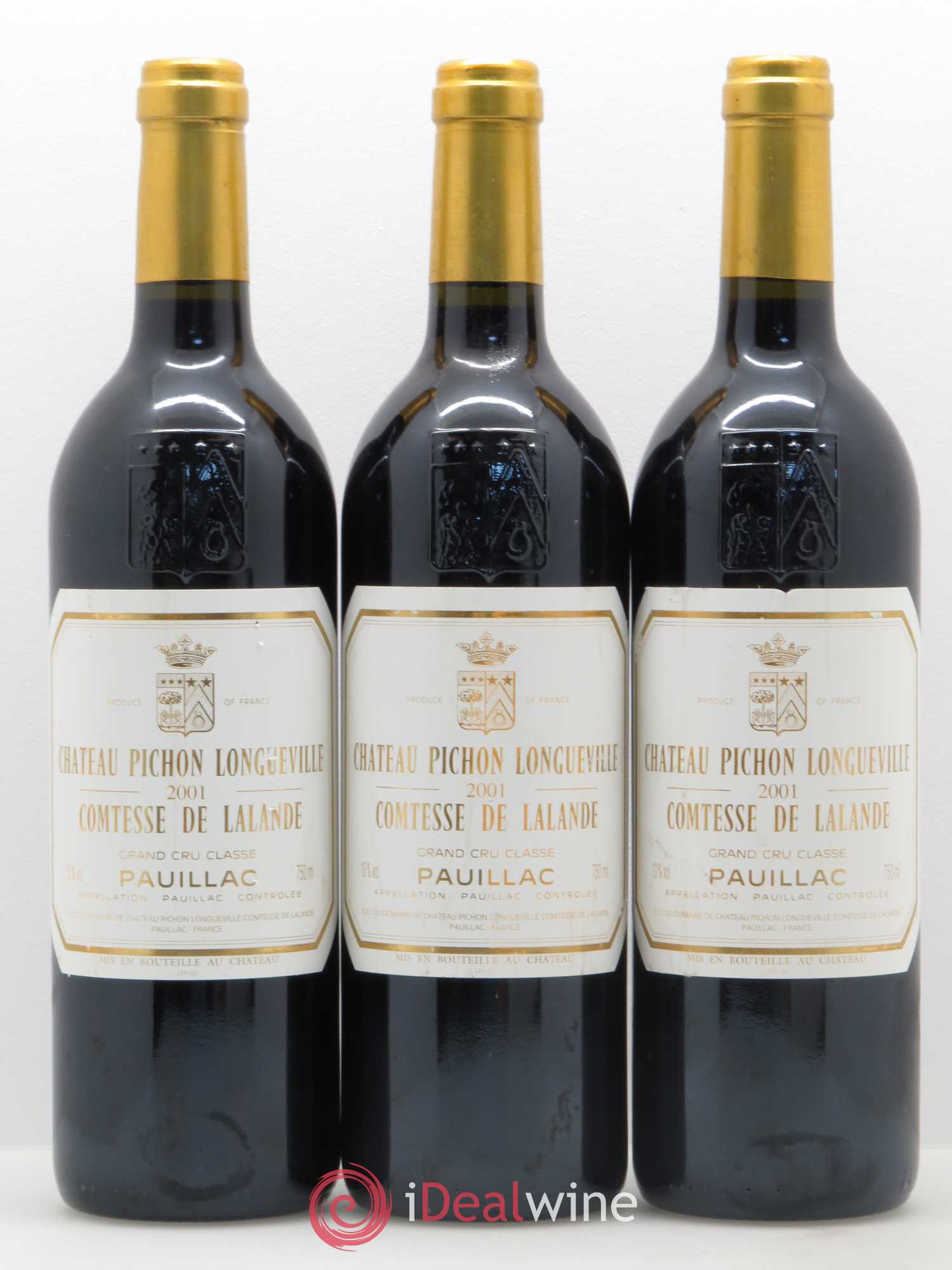 Château Pichon Longueville Comtesse de Lalande 2ème Grand Cru Classé 2001 - Lot de 3 bouteilles - 0
