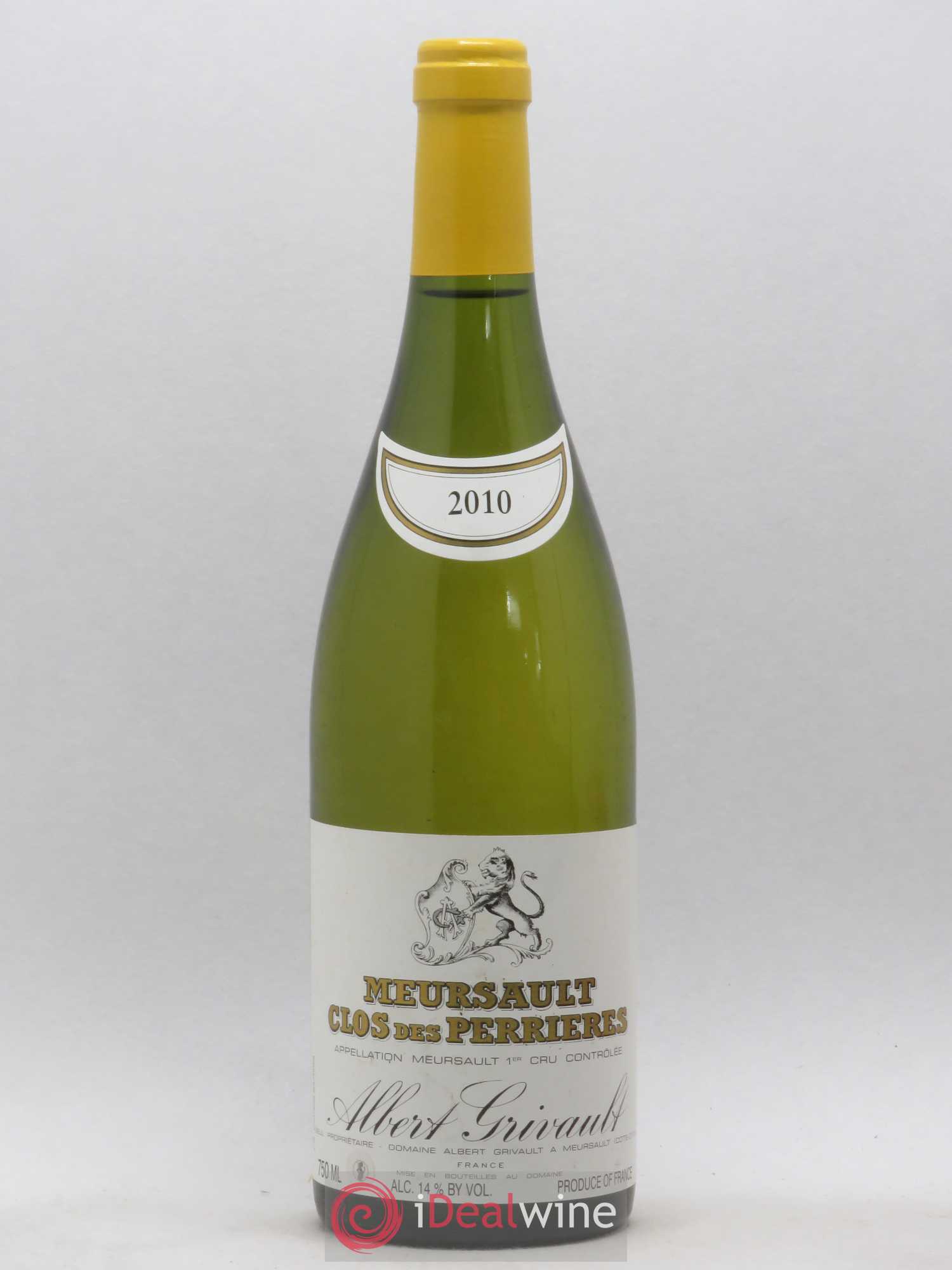 Meursault 1er Cru Clos des Perrières Monopole Albert Grivault 2010 - Lot de 1 bouteille - 0
