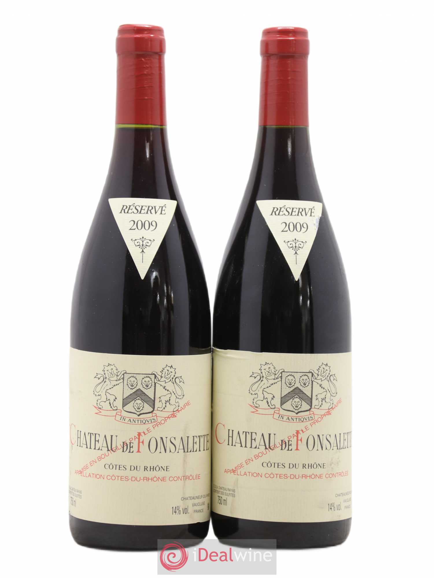 Côtes-du-Rhône Château de Fonsalette Emmanuel Reynaud 2009 - Lot de 2 bouteilles - 0