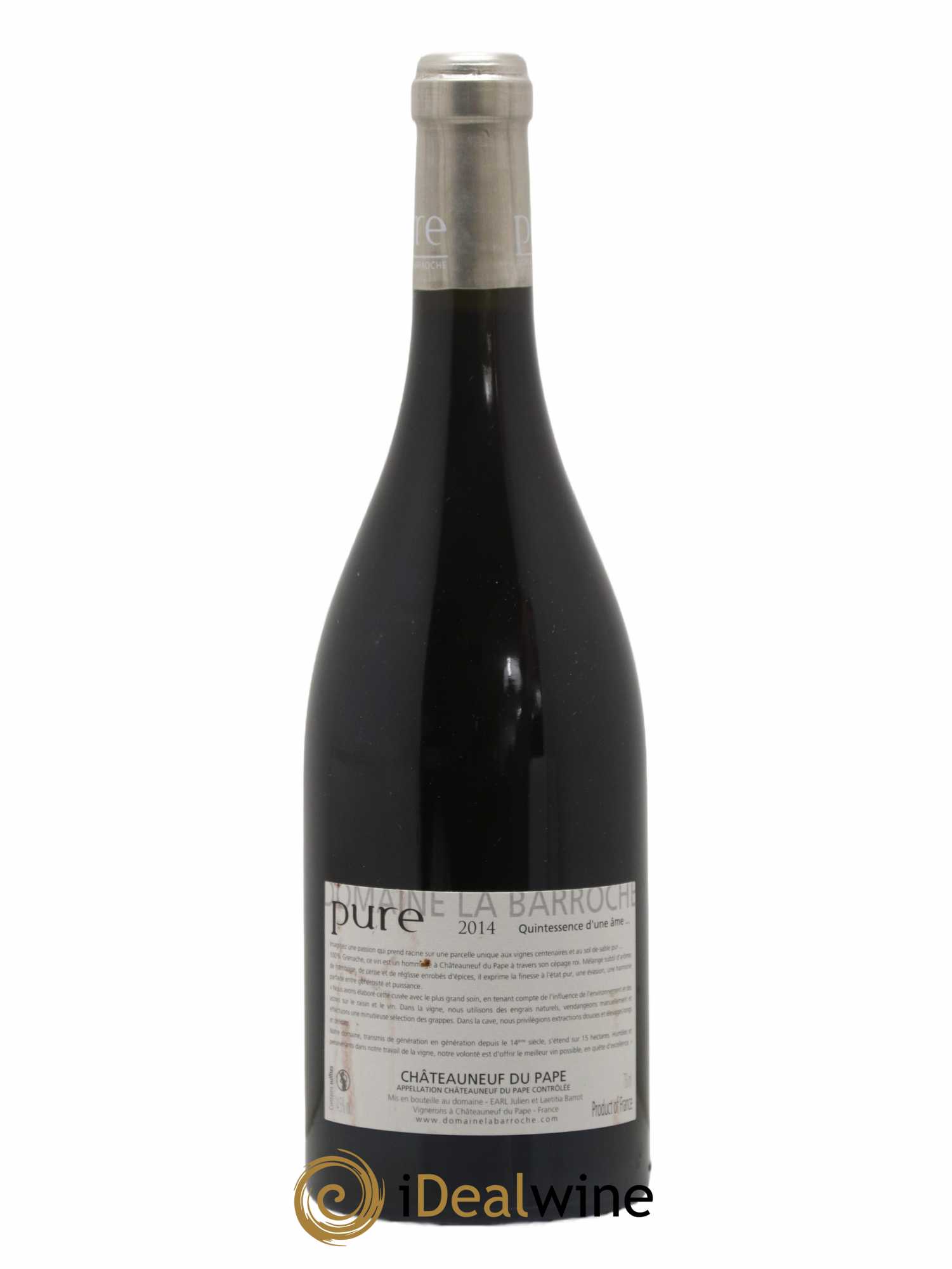 Châteauneuf-du-Pape Cuvée Pure Domaine La Barroche 2014 - Lot de 1 bouteille - 1