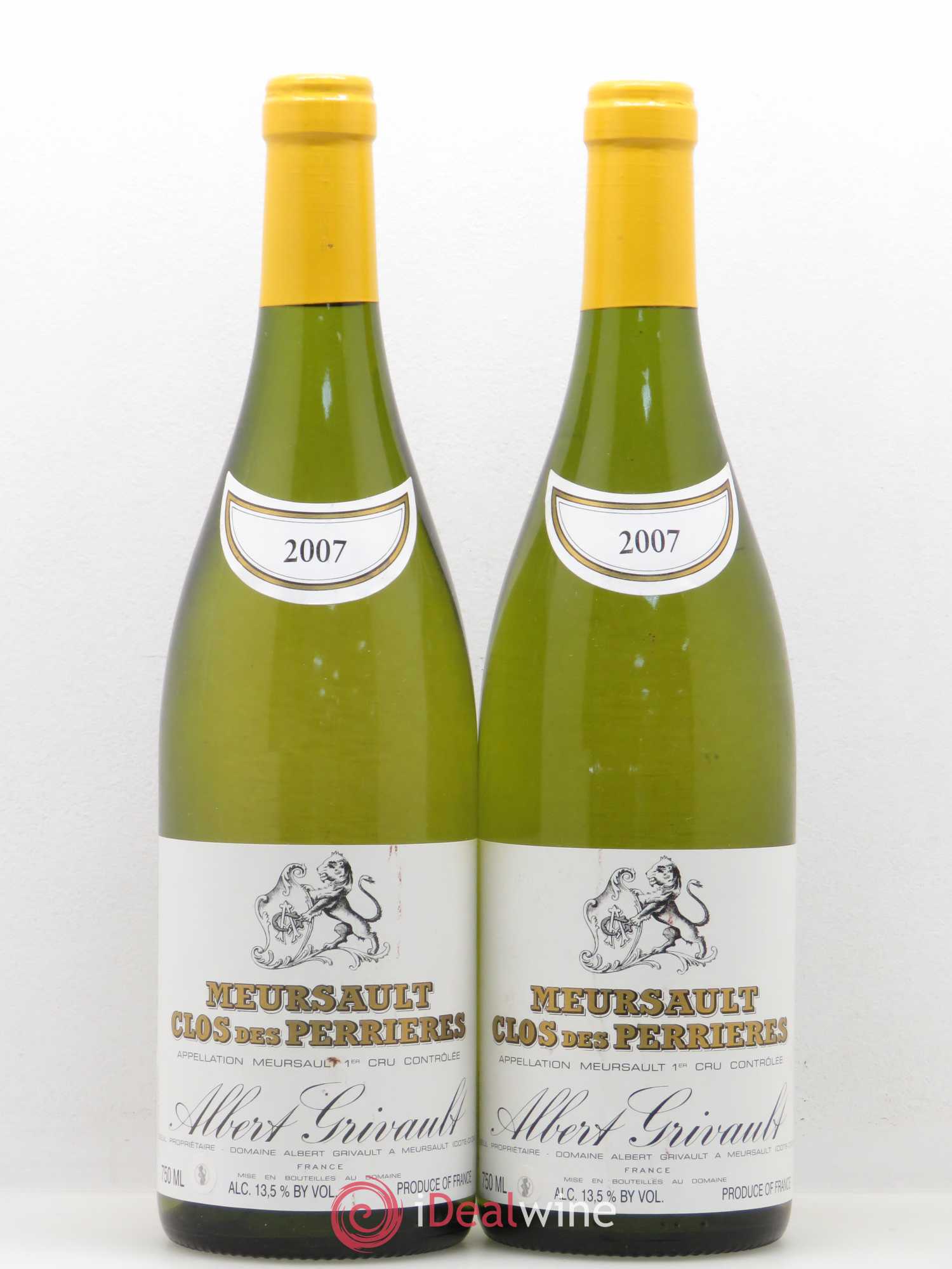 Meursault 1er Cru Clos des Perrières Monopole Albert Grivault 2007 - Lot de 2 bouteilles - 0