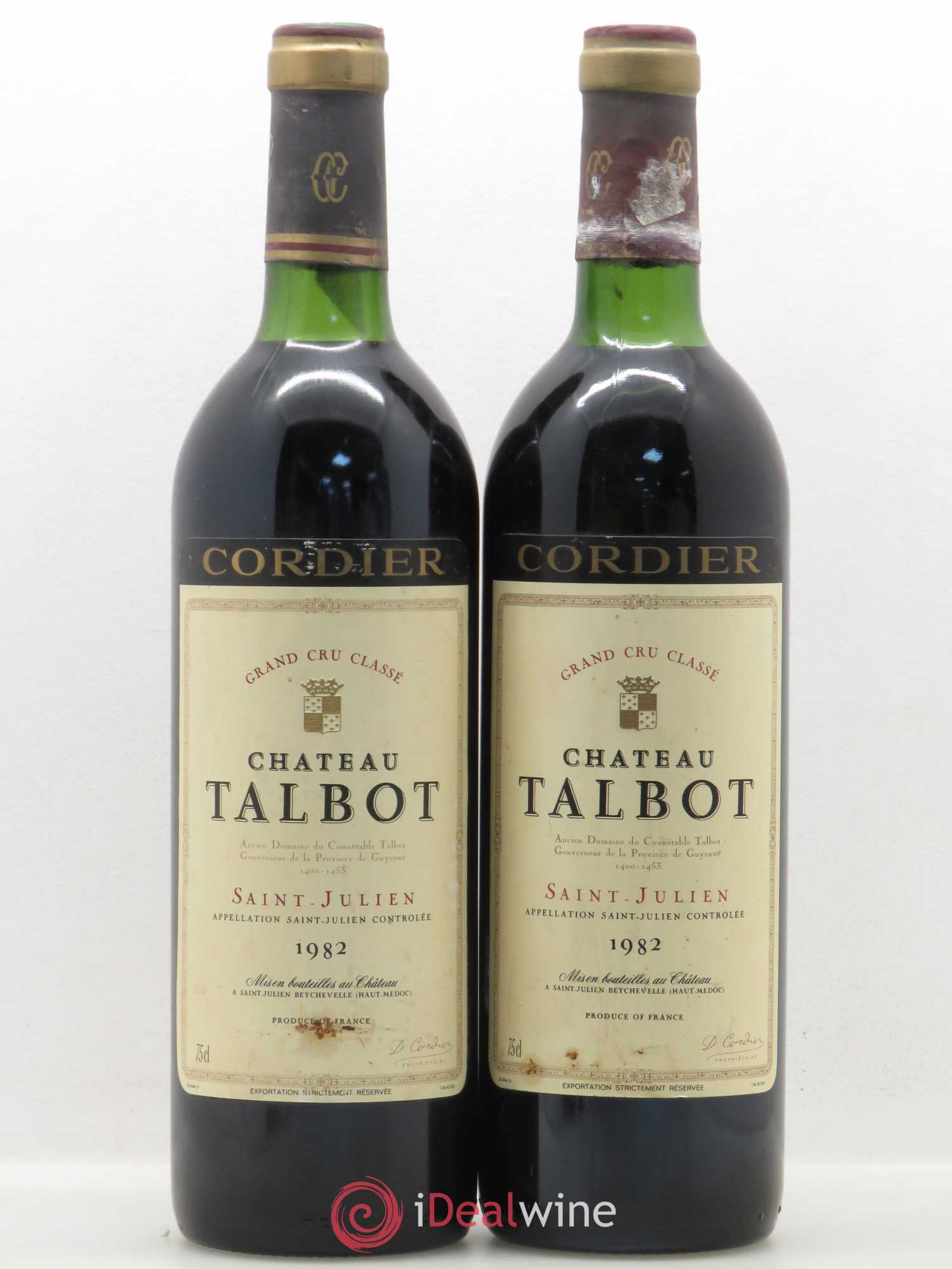 Château Talbot 4ème Grand Cru Classé 1982 - Lot de 2 bouteilles - 0
