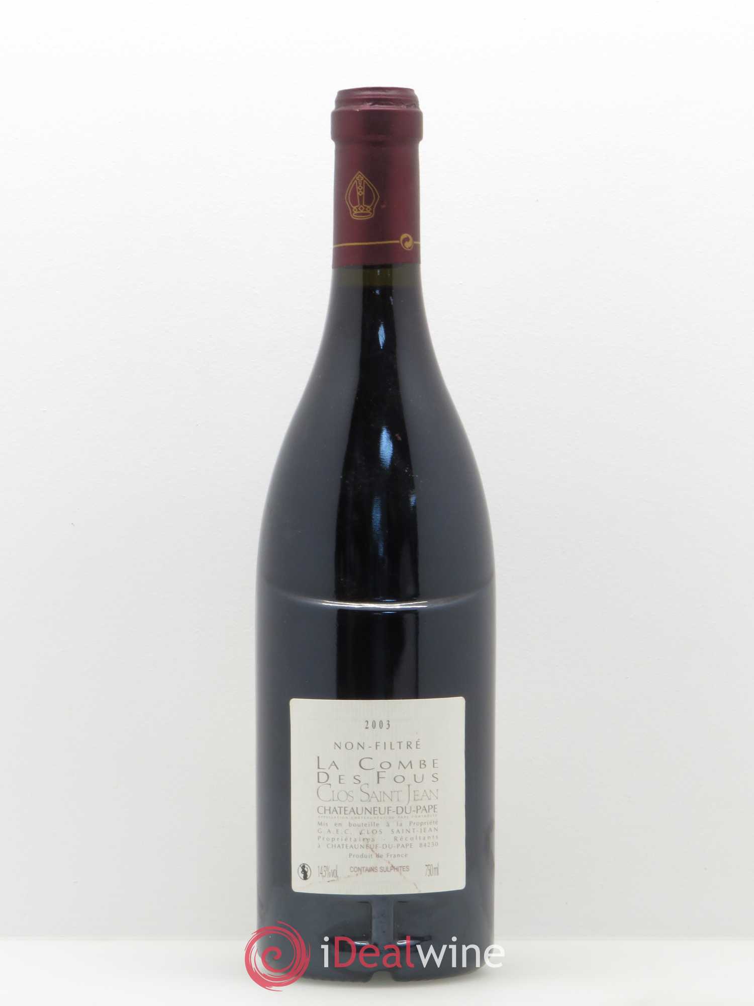 Châteauneuf-du-Pape Clos Saint-Jean La Combe des Fous Pascal et Vincent Maurel 2003 - Lot de 1 bouteille - 1