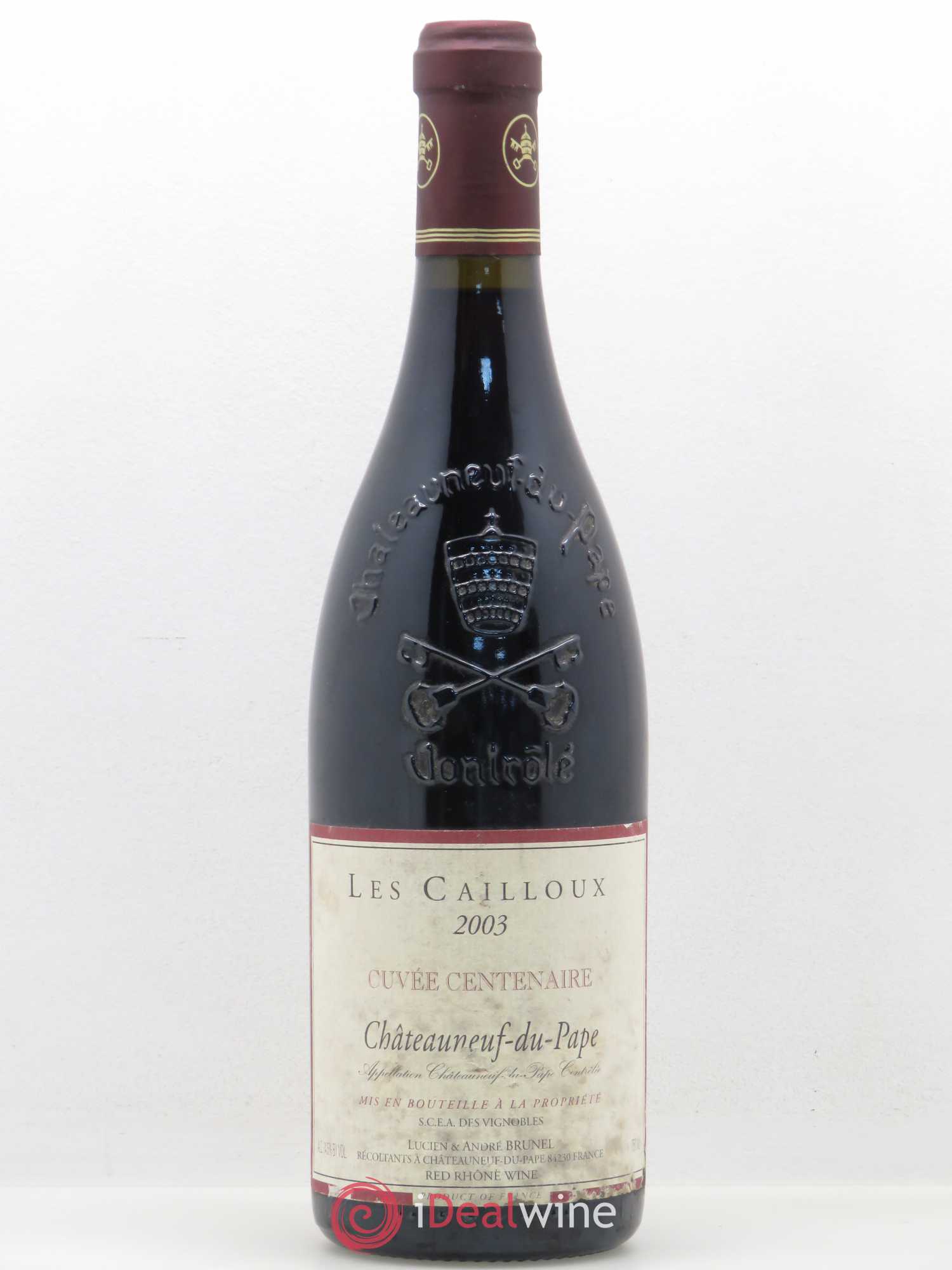 Châteauneuf-du-Pape Les Cailloux Cuvée Centenaire André Brunel 2003 - Lot de 1 bouteille - 0
